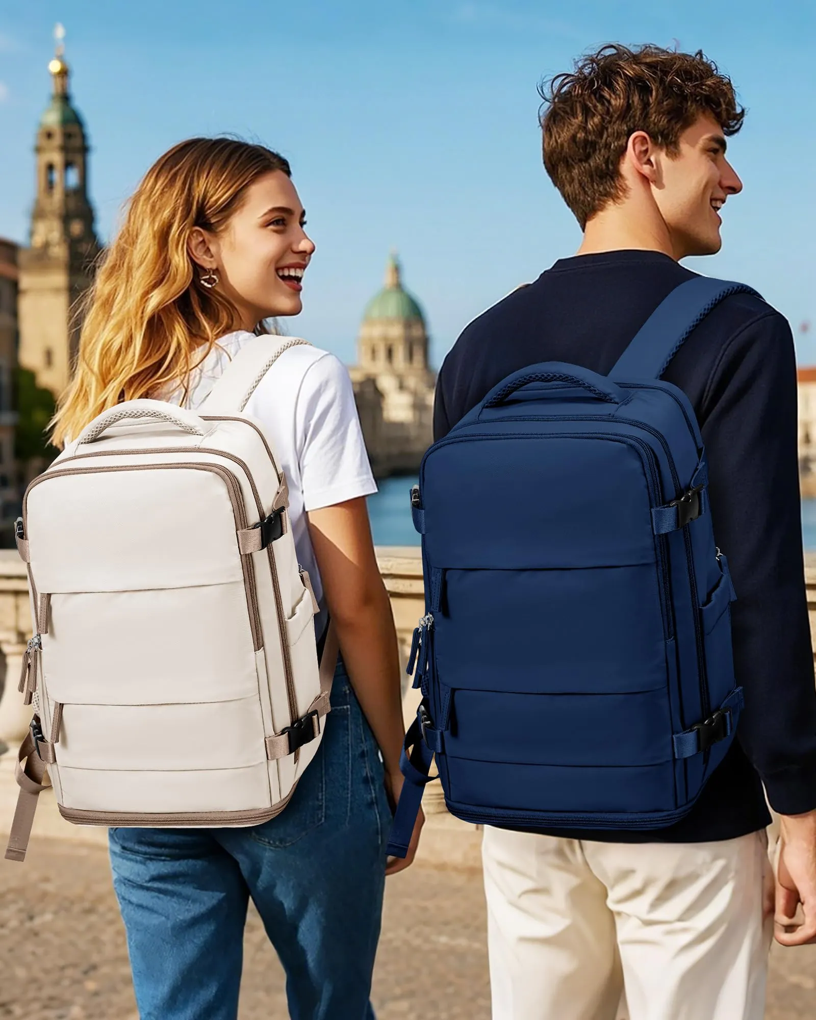 SZLX Zaino da Viaggio 40x30x20 per Ryanair e Wizzair, Impermeabile con Scomparto per Scarpe e Laptop 14 Pollici - immagine 2