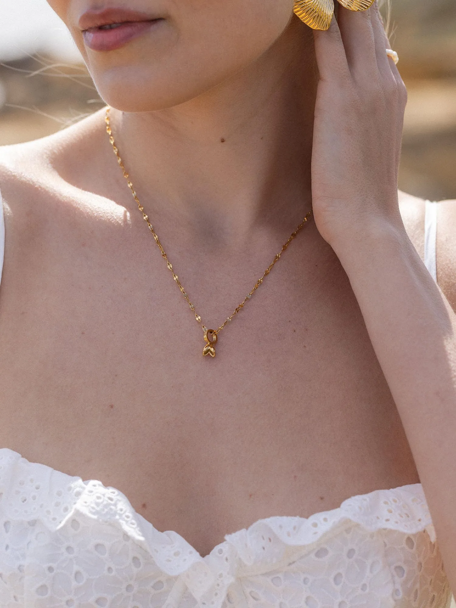 Purelei Birth Flower Charm Gennaio - Bucaneve in Acciaio Inossidabile Placcato Oro 18k - immagine 4