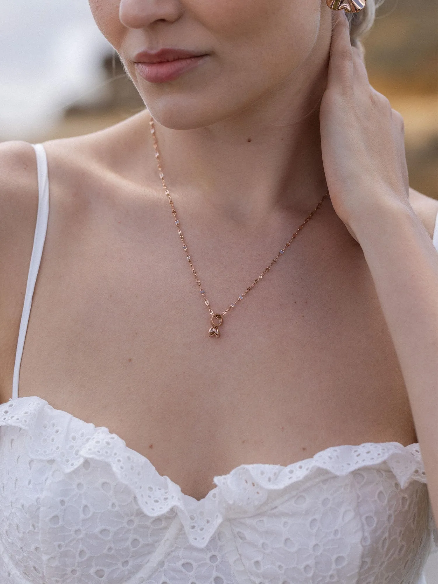Purelei Birth Flower Charm - January Snowdrop - 18k Gold Plated Stainless Steel - Rose Gold - immagine 3