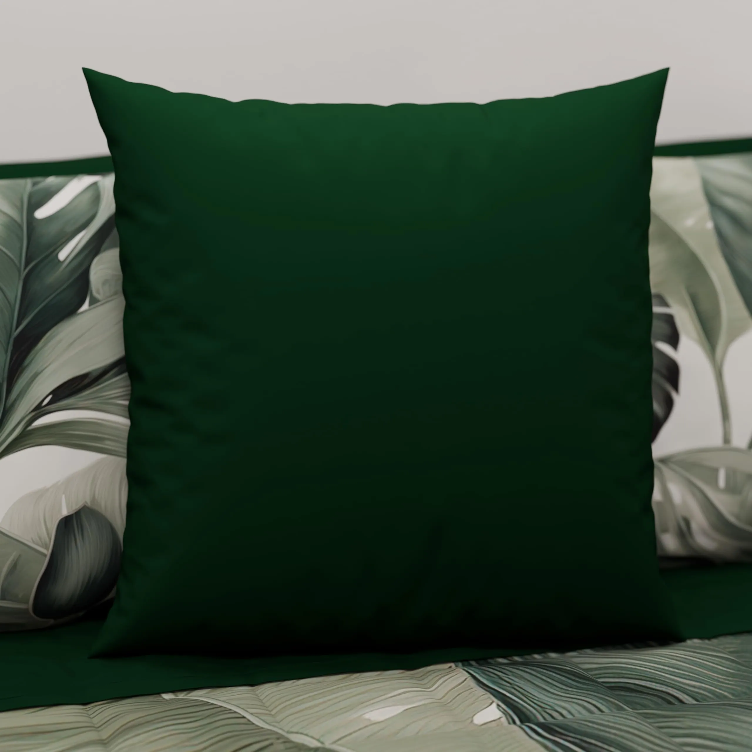 PETTI Artigiani Italiani Coppia di Federe Cuscino 60x60 cm in Microfibra, Verde Smeraldo, Set di 2 - immagine 2