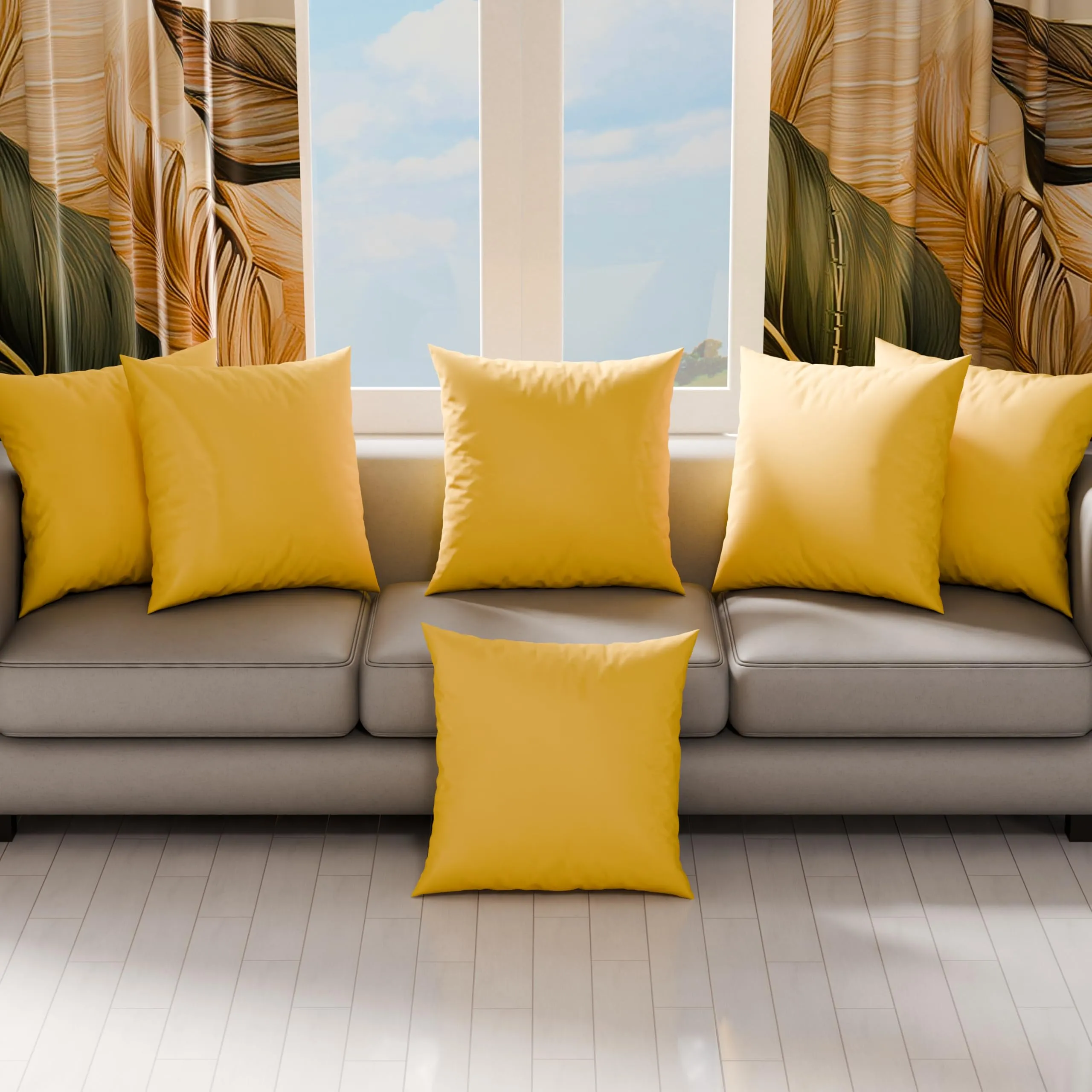 PETTI Artigiani Italiani Coppia di Federe Cuscino 50x50 cm in Microfibra, Giallo Ocra, Set di 2 - immagine 3