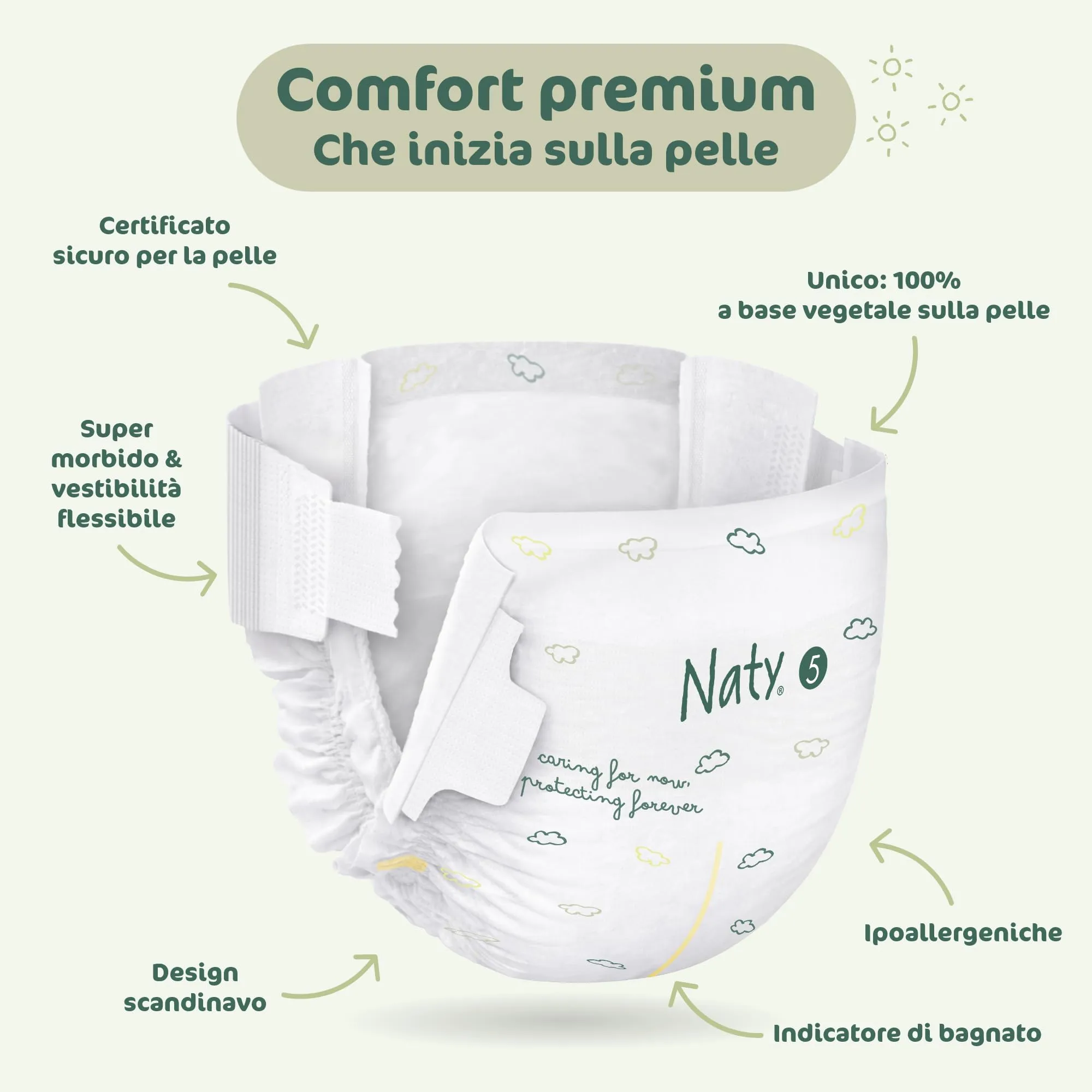 Naty BioEmbrace Pannolini, Taglia 5 (11–25kg), 132 pezzi - immagine 7