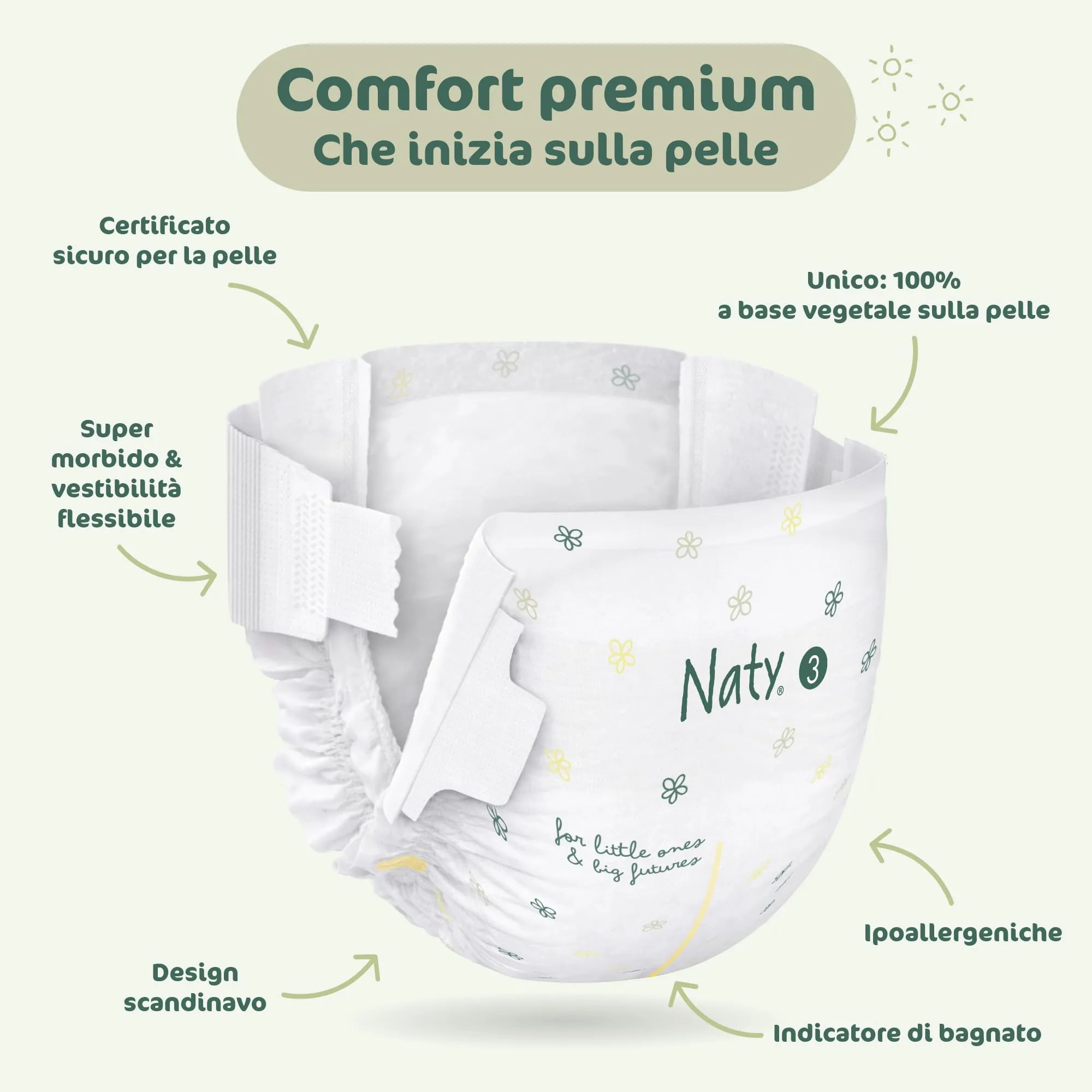 Naty BioEmbrace Pannolini, Taglia 3 (4–9kg), 100 pezzi - immagine 7