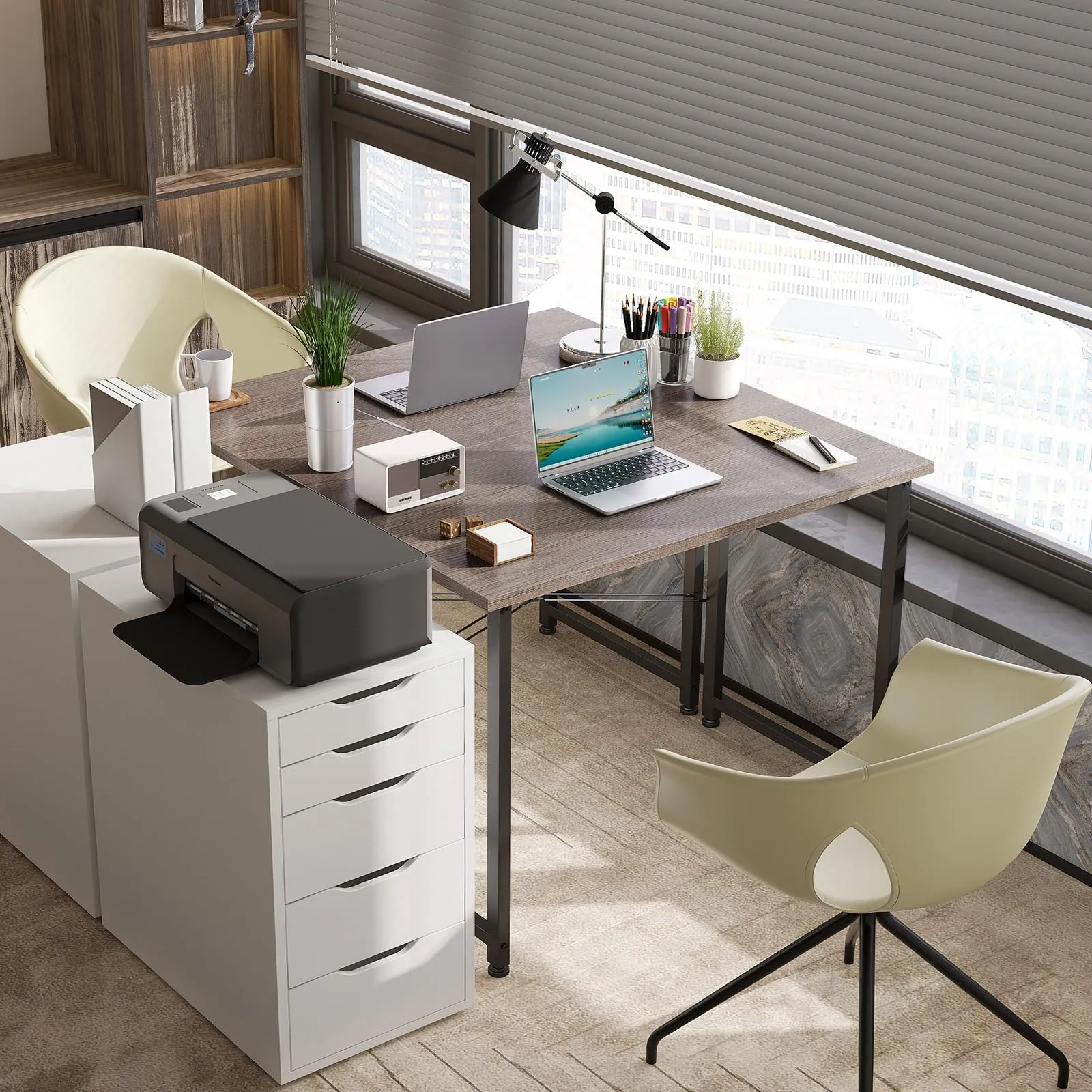 ODK Scrivania per Computer, 80 x 40 cm, Grigia - immagine 2