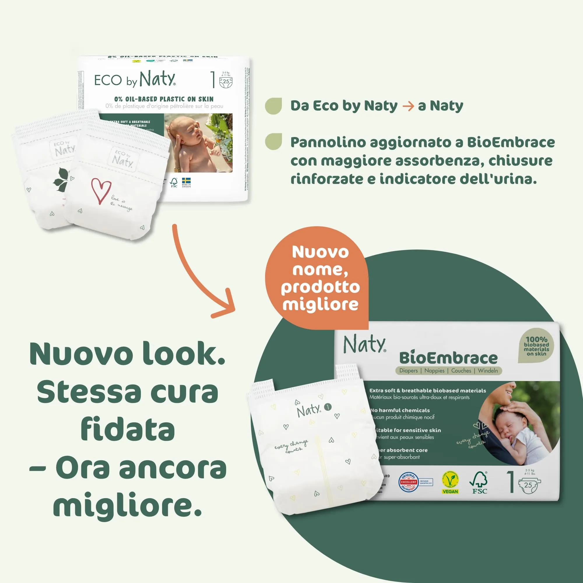 Naty BioEmbrace Pannolini Neonato, Taglia 1 (2–5kg), 25 pezzi - immagine 9