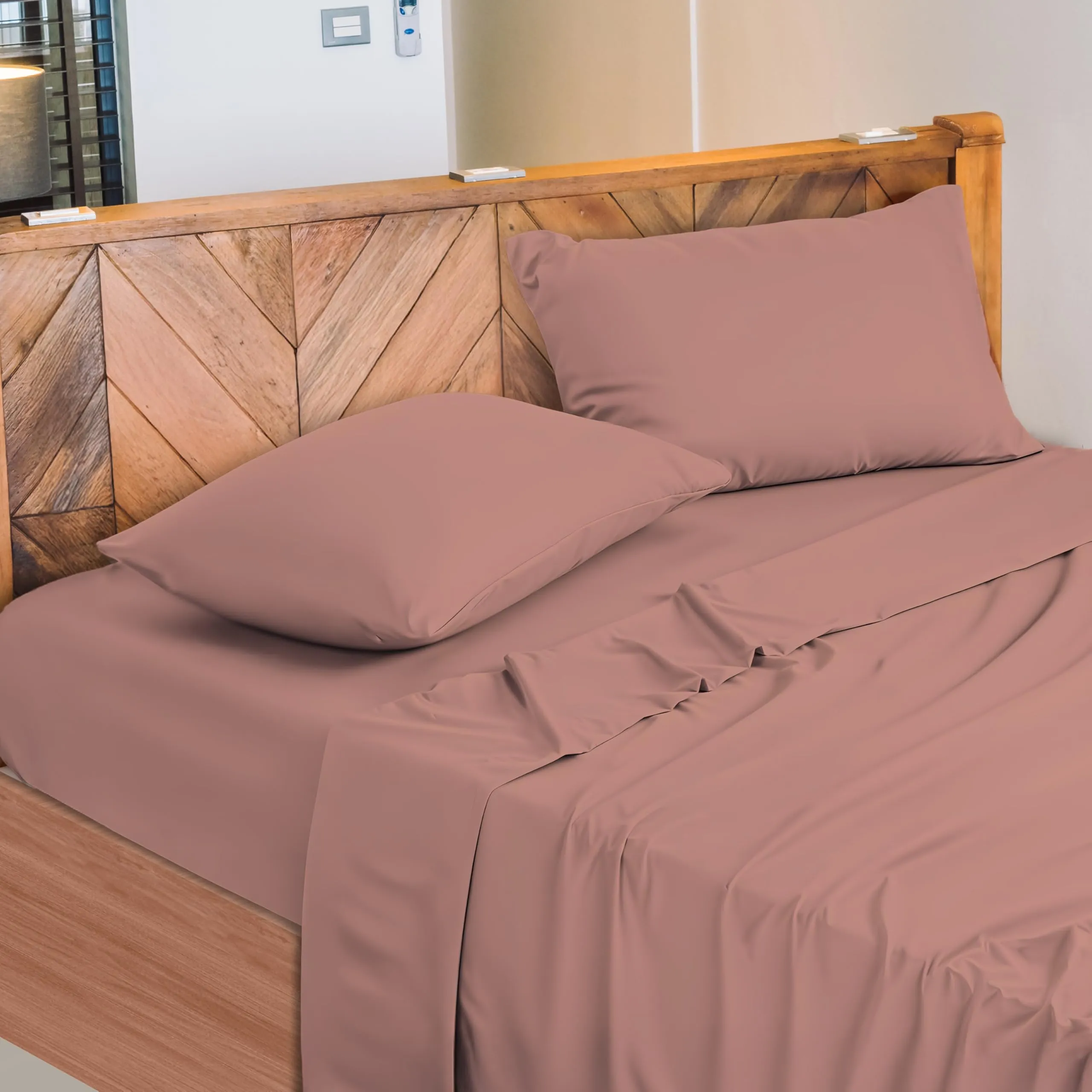 Narciso Completo Letto Singolo 100% Cotone, Lenzuolo Sotto con Angoli 90x200, Lenzuolo Sopra 150x290, Federa 50x80cm (Cipria) - immagine 1
