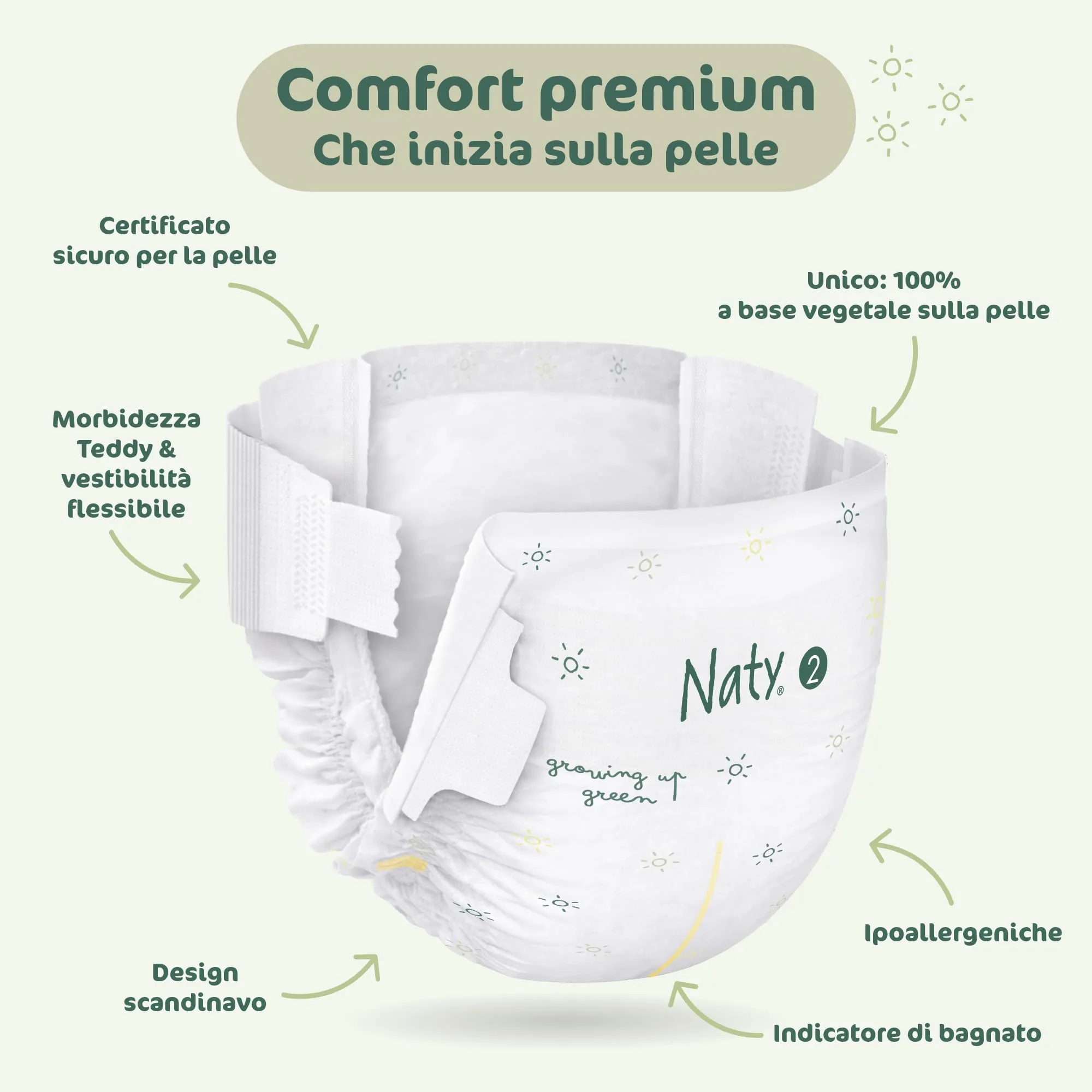 Naty BioEmbrace Pannolini Neonato, Taglia 2 (3–6kg), 33 pezzi - immagine 7