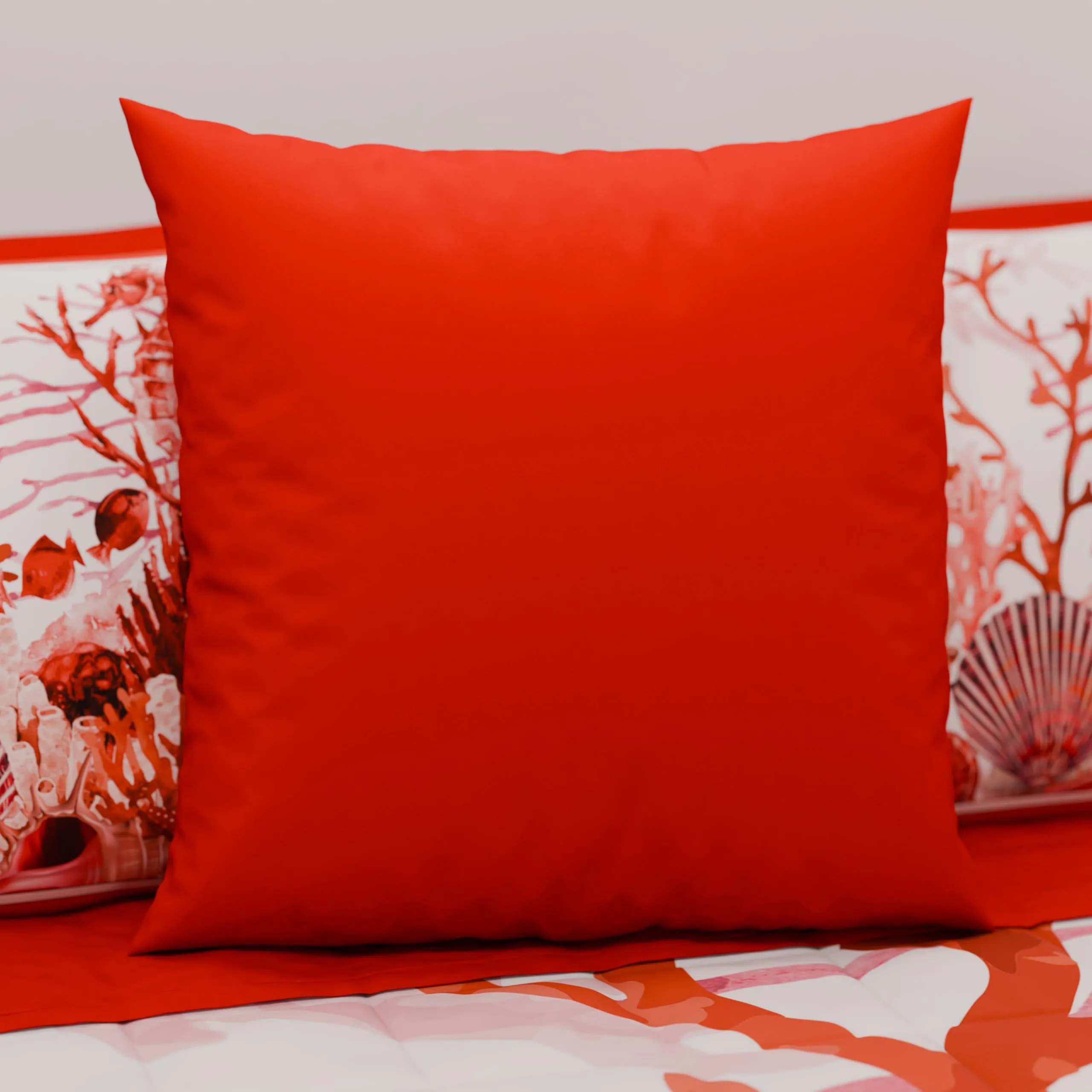 PETTI Artigiani Italiani Coppia di Federe Cuscino 40x40 cm in Microfibra, Rosso, Set di 2 - immagine 2