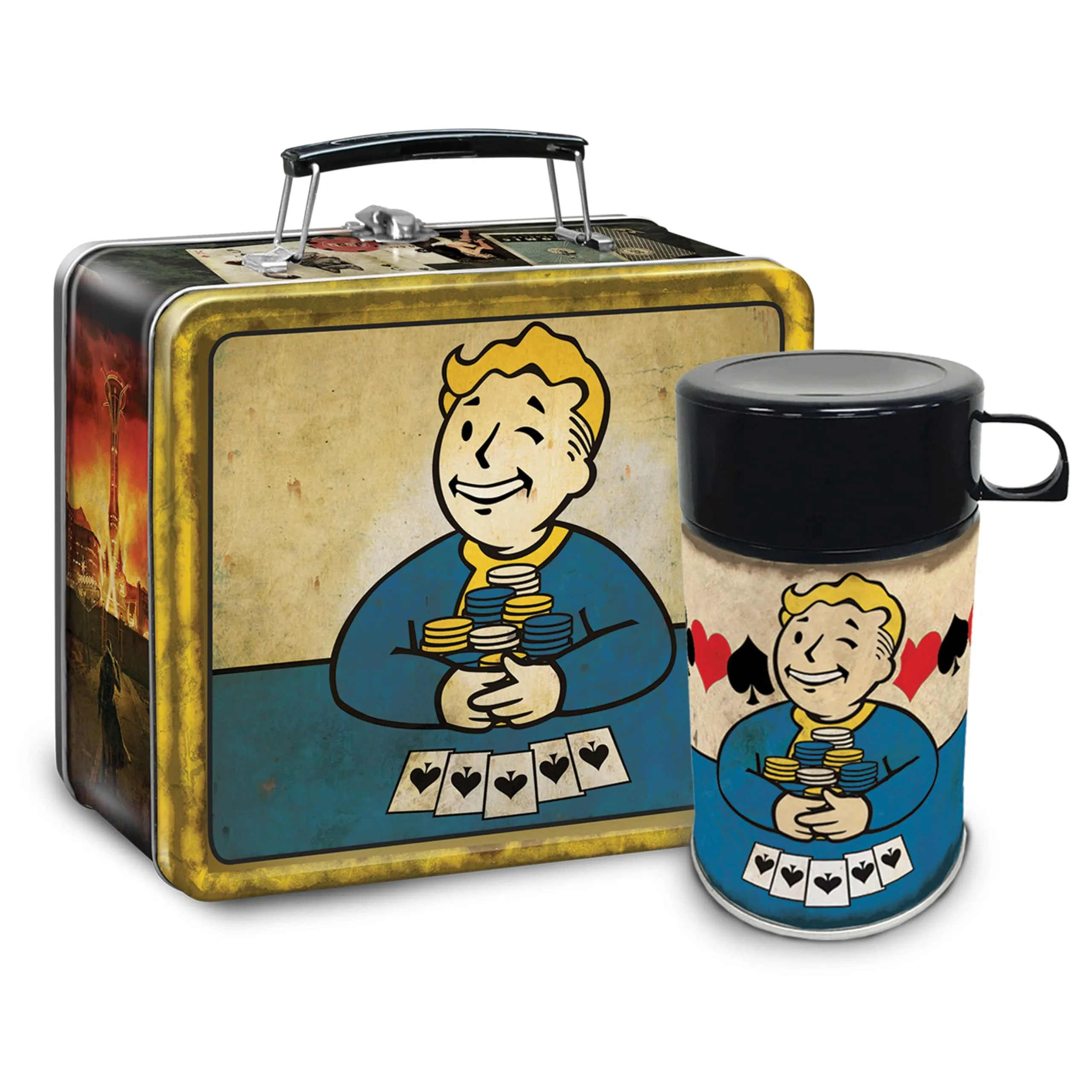 FanWraps Fallout New Vegas Vault Boy Lunch Box and Water Bottle Set - immagine 1
