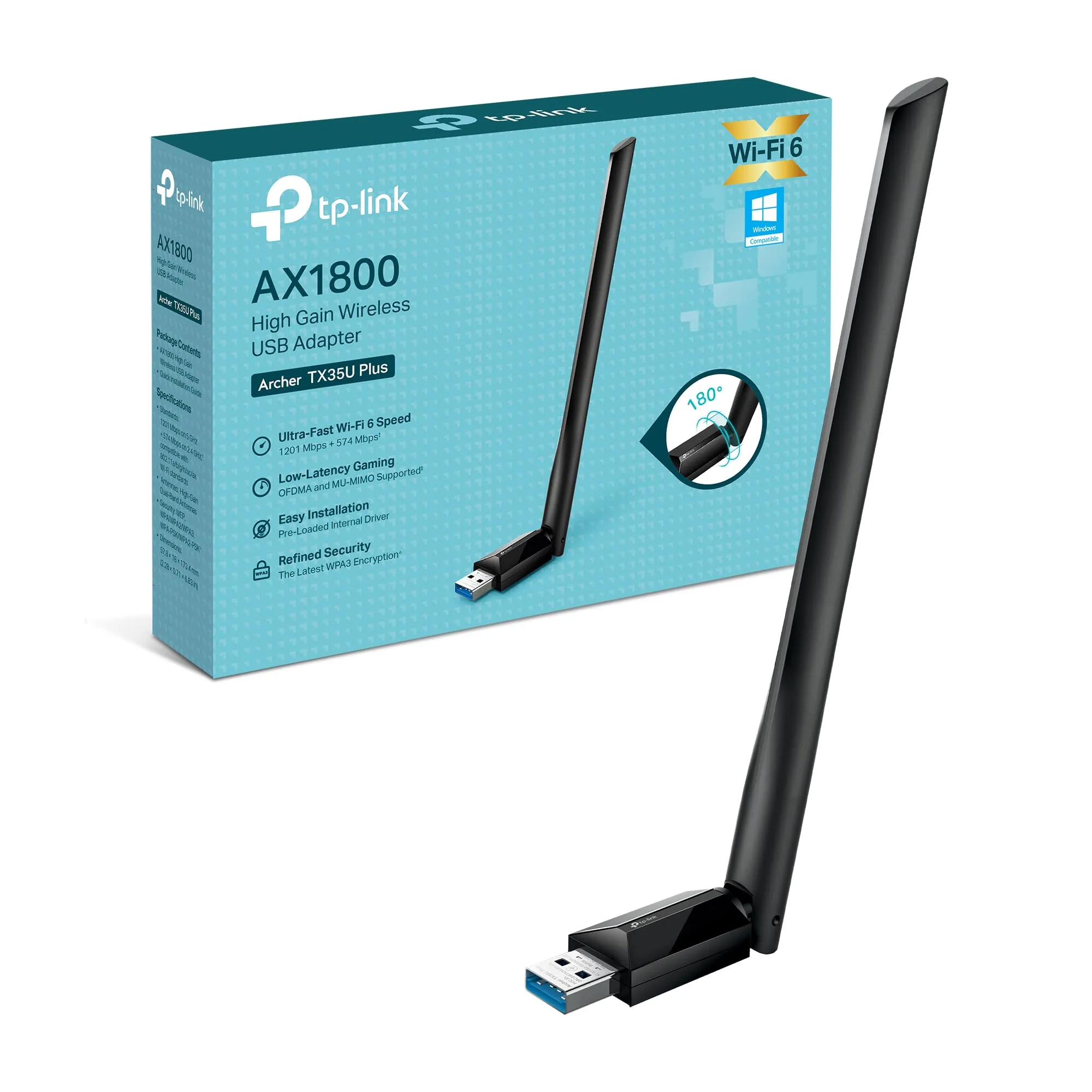 TP-Link Archer TX35U Plus Adattatore USB Wi-Fi 6 AX1800 Dual-Band PC - immagine 1
