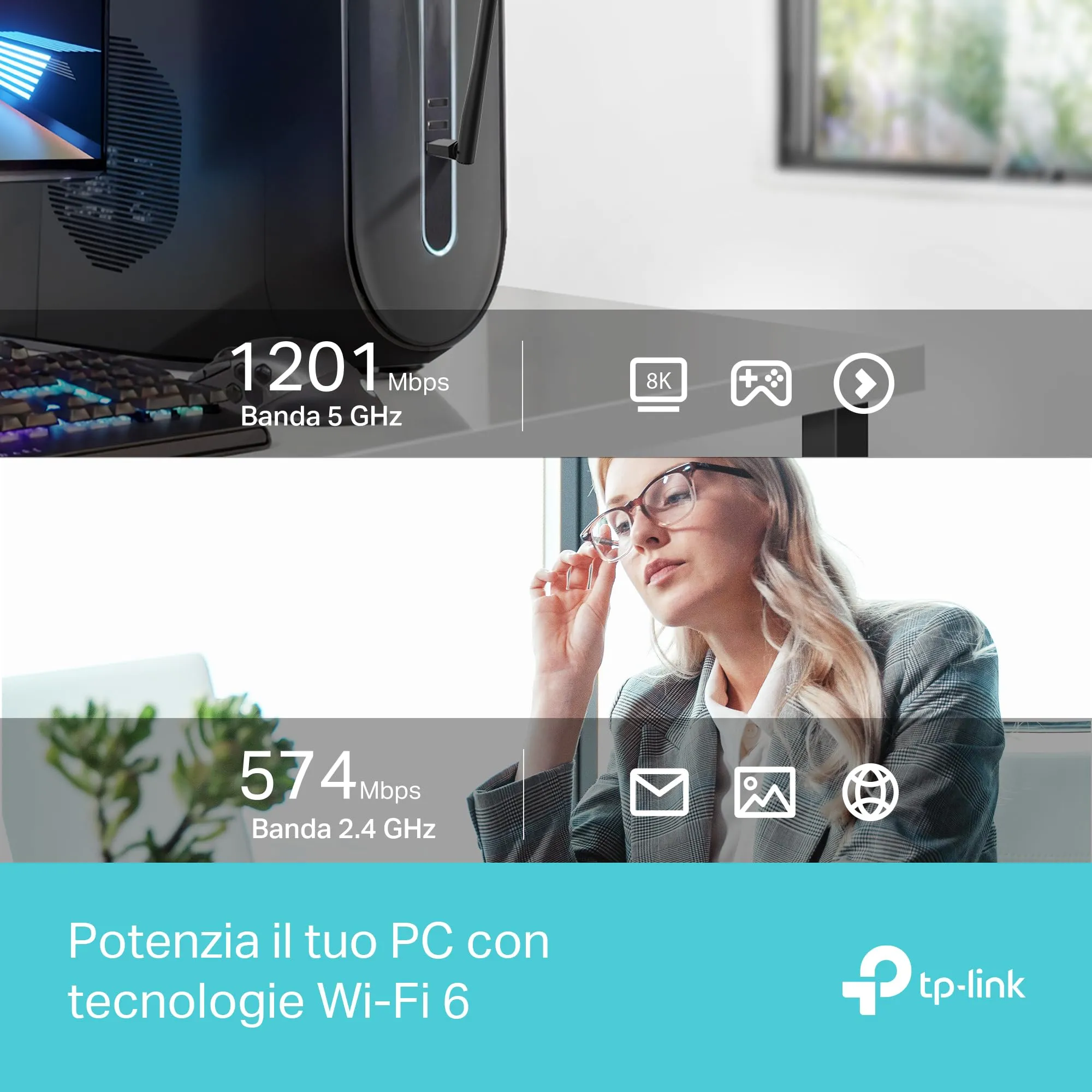 TP-Link Archer TX35U Plus Adattatore USB Wi-Fi 6 AX1800 Dual-Band PC - immagine 3