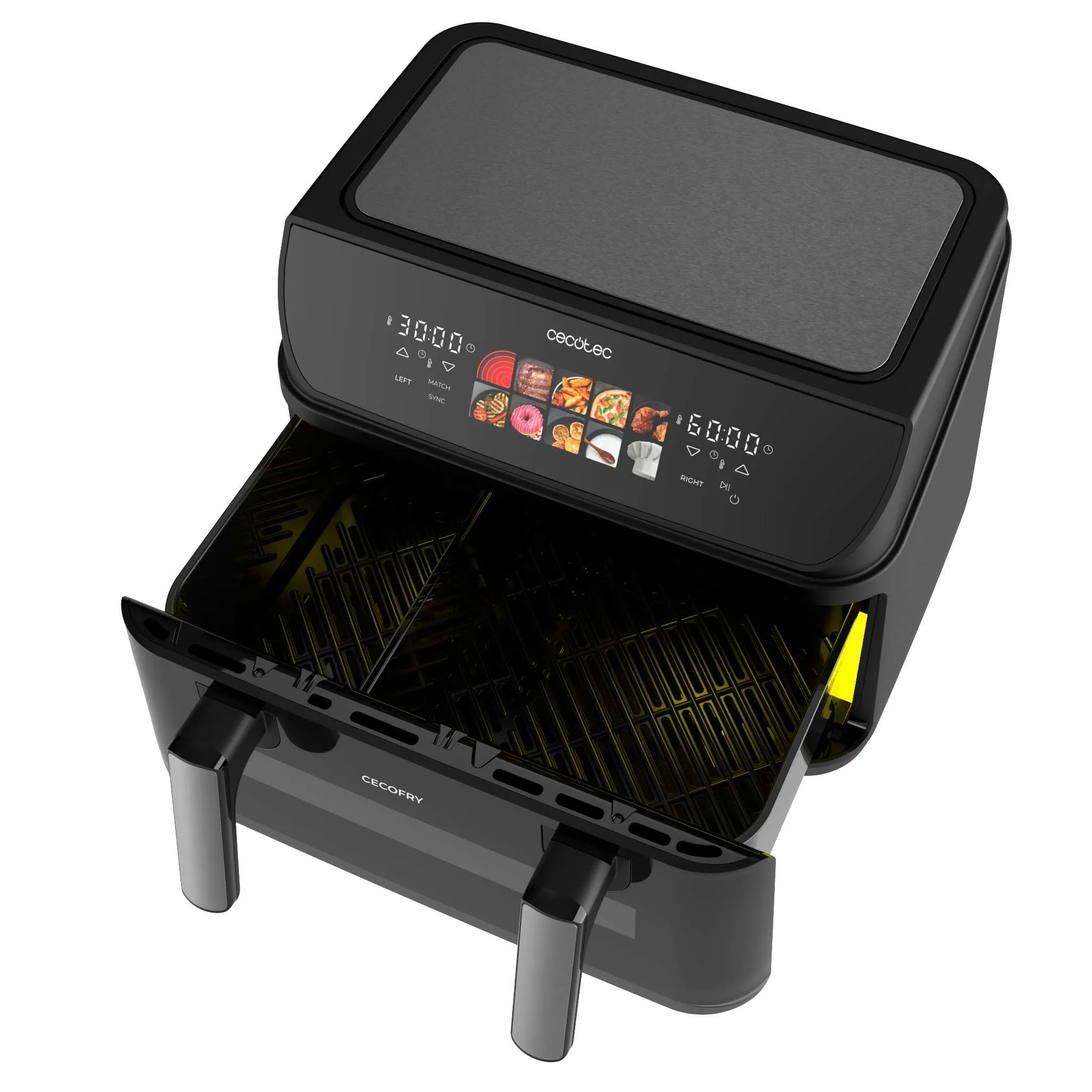 Cecotec Cecofry&Grill Duoheat 10000 Air Fryer 10L, 2800W, 3in1 Friggitrice Grill Piastra - immagine 2