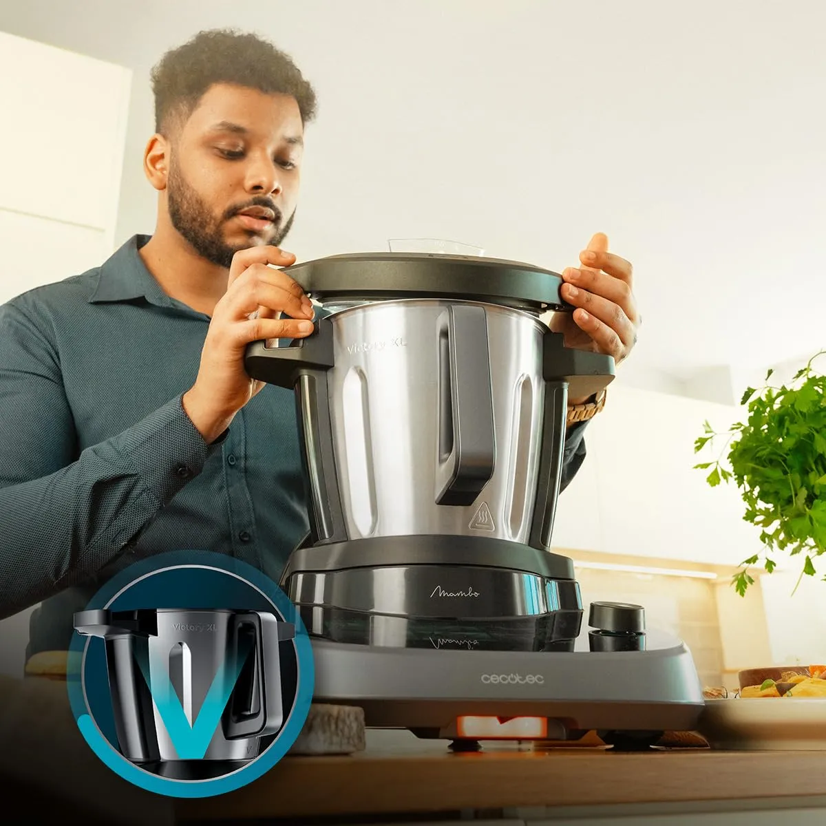 Cecotec Mambo CooKing Total Gourmet Robot da Cucina Multifunzione, 2200W, 45 Funzioni, Acciaio Inox, Brocche Unique e Victory 4.5L, Schermo Touch, App, AutoCleaning - immagine 6