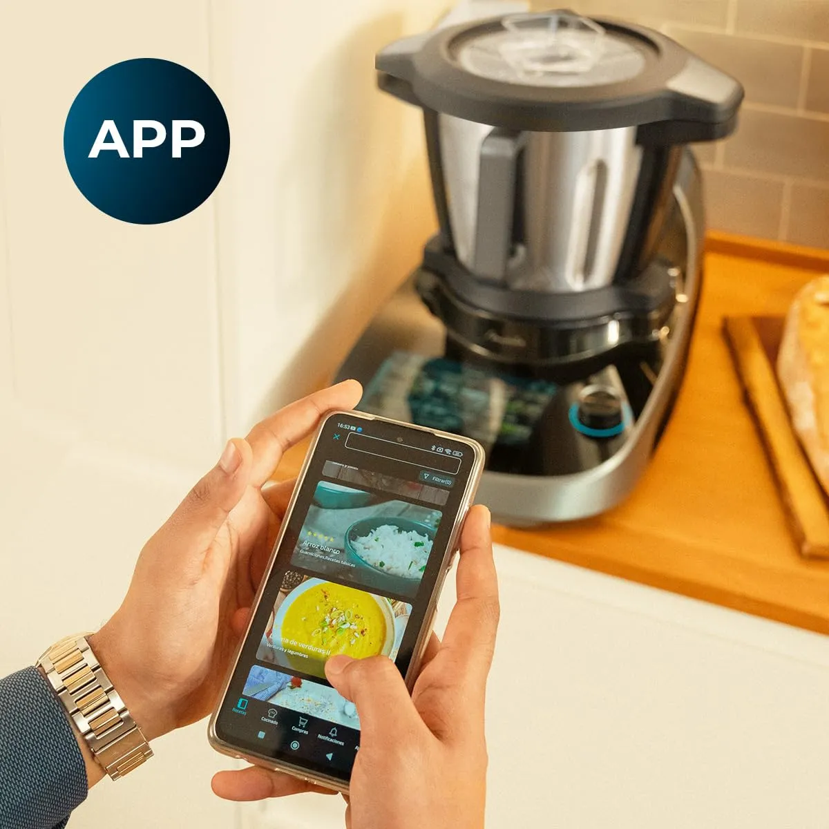 Cecotec Mambo CooKing Total Gourmet Robot da Cucina Multifunzione, 2200W, 45 Funzioni, Acciaio Inox, Brocche Unique e Victory 4.5L, Schermo Touch, App, AutoCleaning - immagine 7