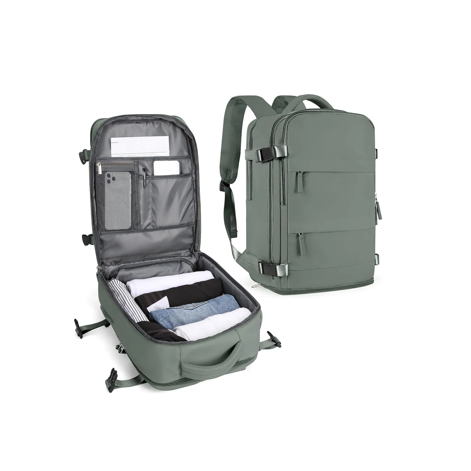 SZLX Zaino da Viaggio 40x30x20 per Ryanair e Wizzair, Impermeabile con Scomparto per Scarpe e Laptop 14 Pollici - immagine 1