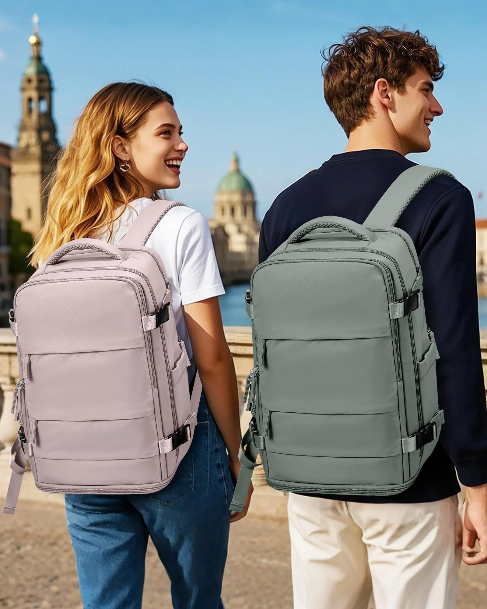 SZLX Zaino da Viaggio 40x30x20 per Ryanair e Wizzair, Impermeabile con Scomparto per Scarpe e Laptop 14 Pollici - immagine 2