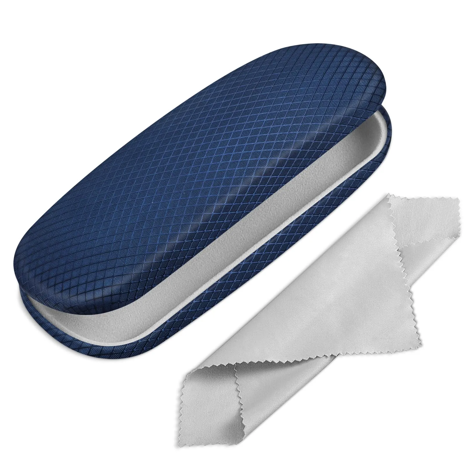 FINTIE Custodia Occhiali Rigida Unisex AGSB226SM Quadretti-blu Scuro - immagine 1