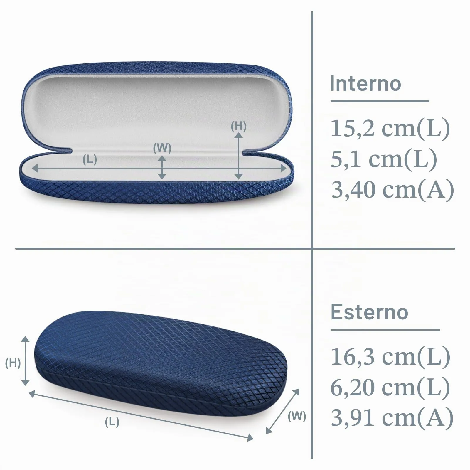 FINTIE Custodia Occhiali Rigida Unisex AGSB226SM Quadretti-blu Scuro - immagine 2