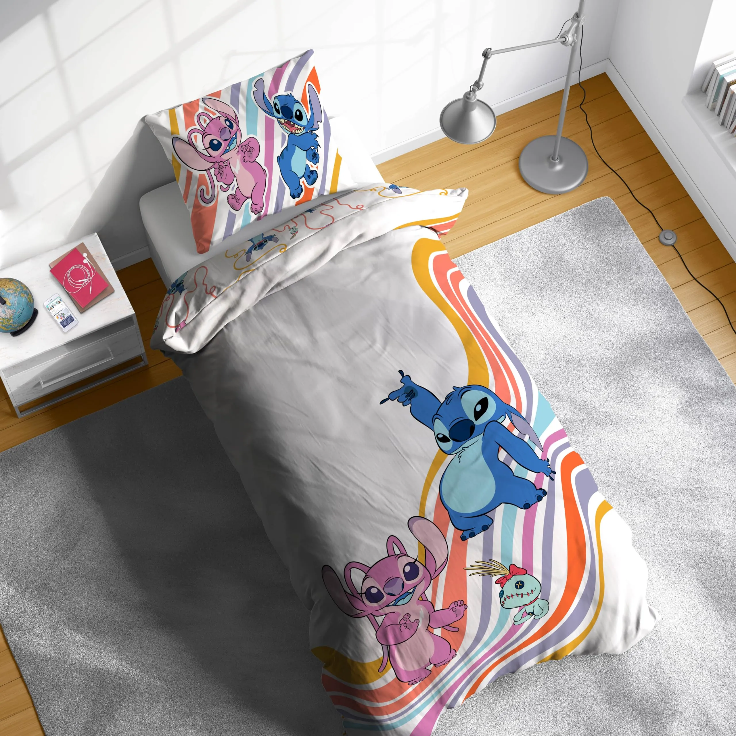 Jay Franco Set Copripiumino Singolo Disney Lilo & Stitch, 100% Cotone, con Federa 80 x 80 cm - immagine 2