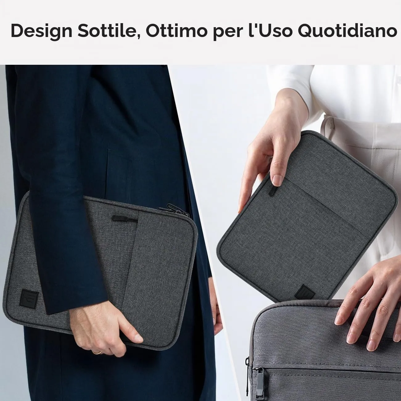 Dadanism Borsa Imbottita per Tablet 9-11 Pollici, Grigio Siderale - immagine 7