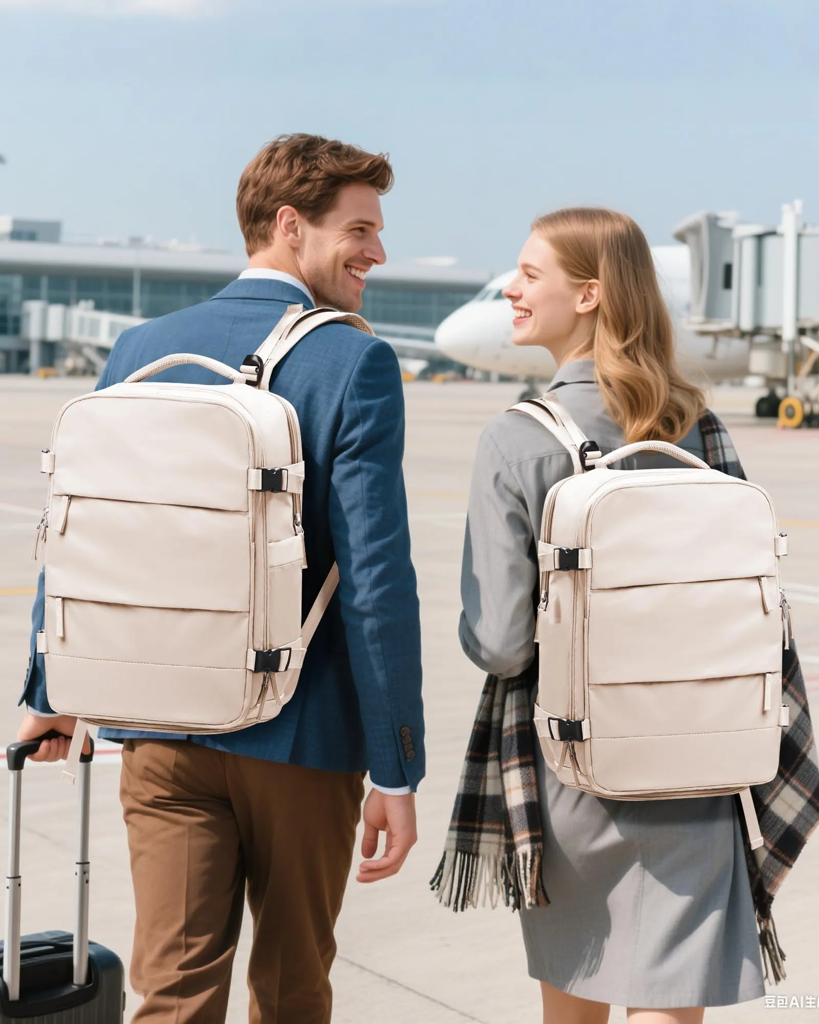 SZLX Zaino da Viaggio Sottovuoto con Pompa 40x30x20cm per Ryanair e Wizzair, Impermeabile, Scomparto Laptop 14 Pollici e Scomparto per Scarpe - immagine 3