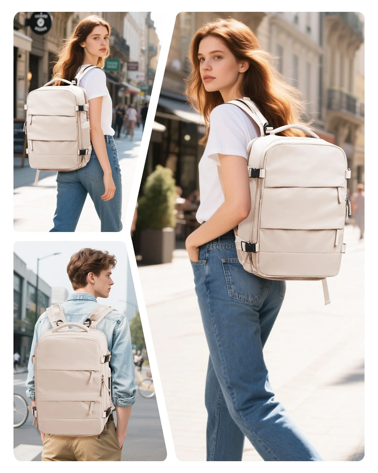 SZLX Zaino da Viaggio Sottovuoto con Pompa 40x30x20cm per Ryanair e Wizzair, Impermeabile, Scomparto Laptop 14 Pollici e Scomparto per Scarpe - immagine 9