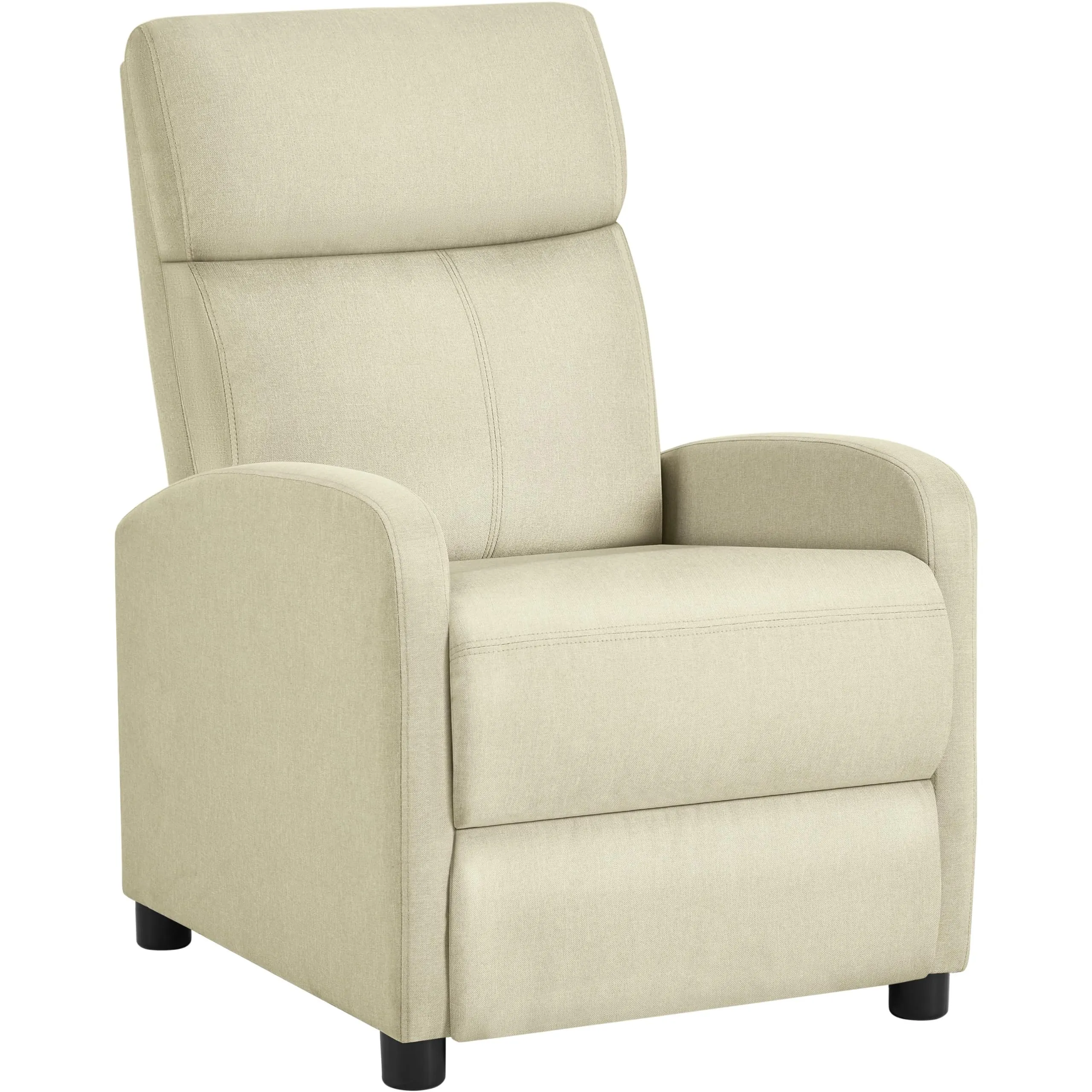 Yaheetech Poltrona Relax Reclinabile con Poggiapiedi, Beige - immagine 1