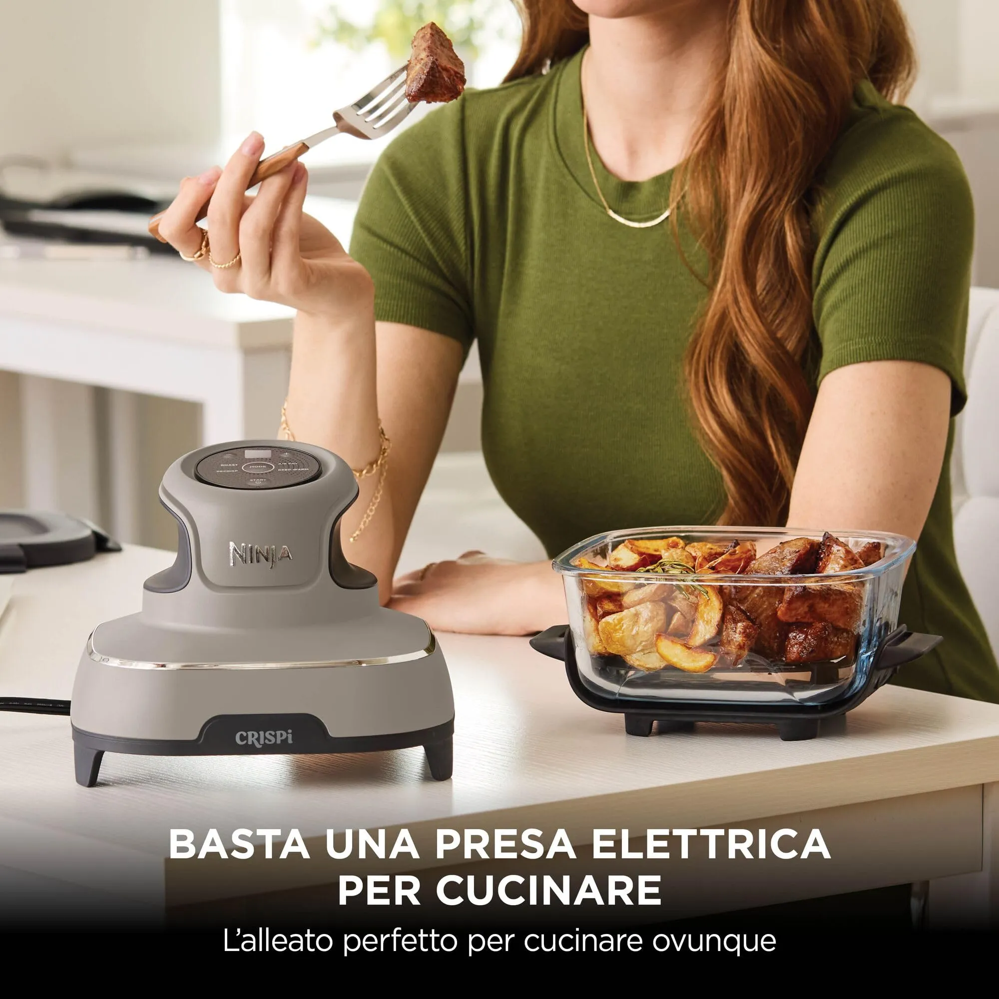 Ninja CRISPi Friggitrice ad Aria Portatile 3,8L, Pietra - immagine 13