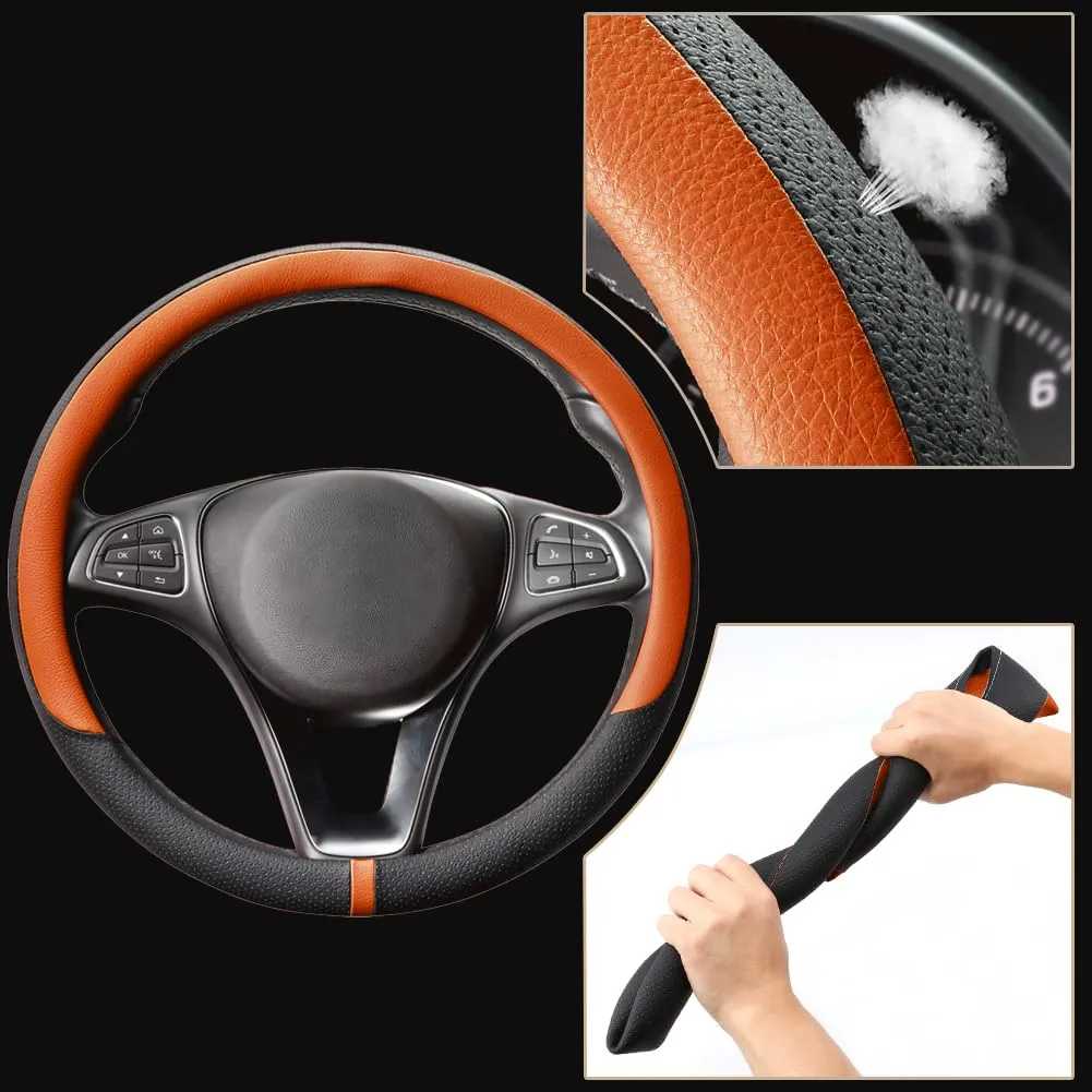 COFIT Coprivolante in Pelle Microfibra Traspirante e Antiscivolo, Universale M 37-38cm, Arancione e Nero - immagine 3