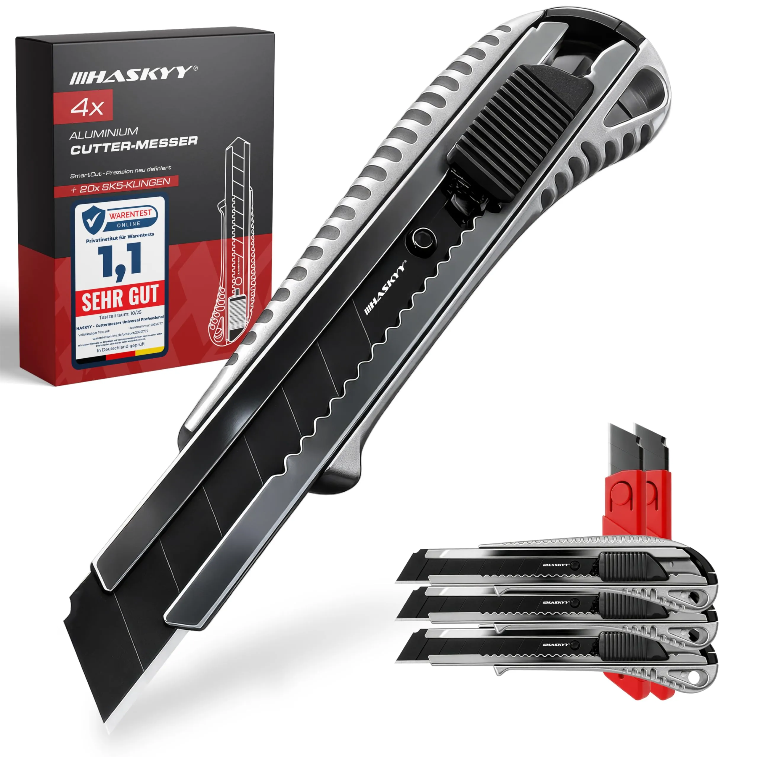 HASKYY Set 4 Taglierini Pro 18mm con 20 Lame SK5 - immagine 1
