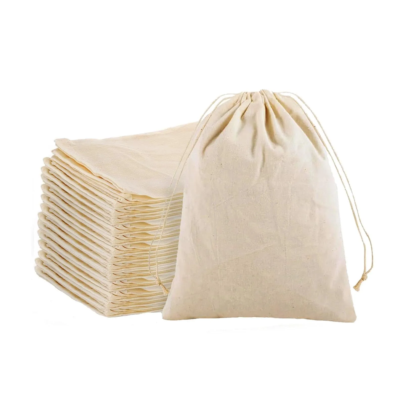 Leylve 24 Sacchetti in Cotone con Coulisse, 10 x 15 cm - immagine 1