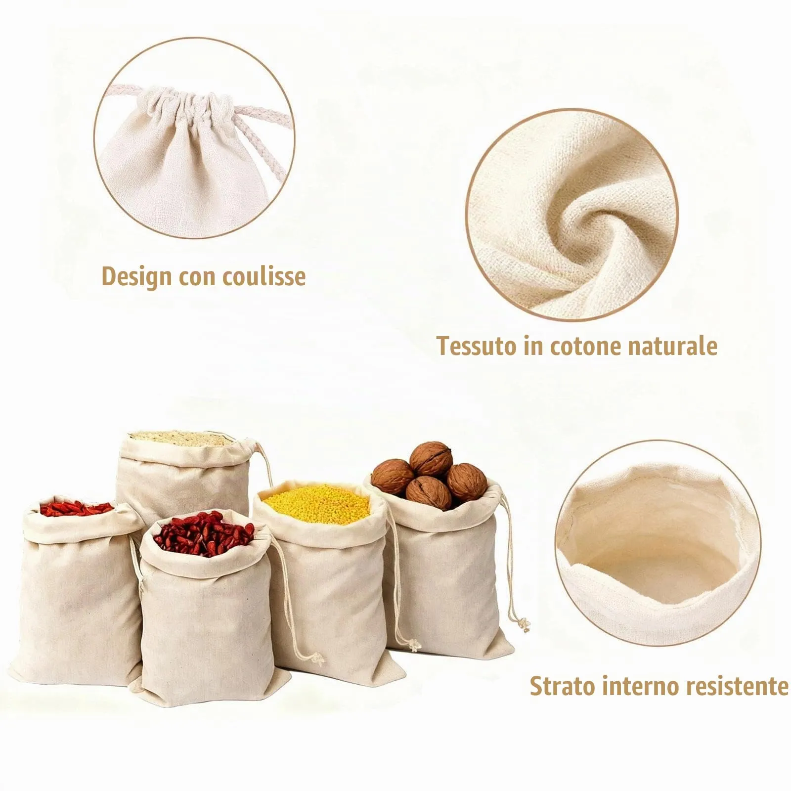 Leylve 24 Sacchetti in Cotone con Coulisse, 10 x 15 cm - immagine 3