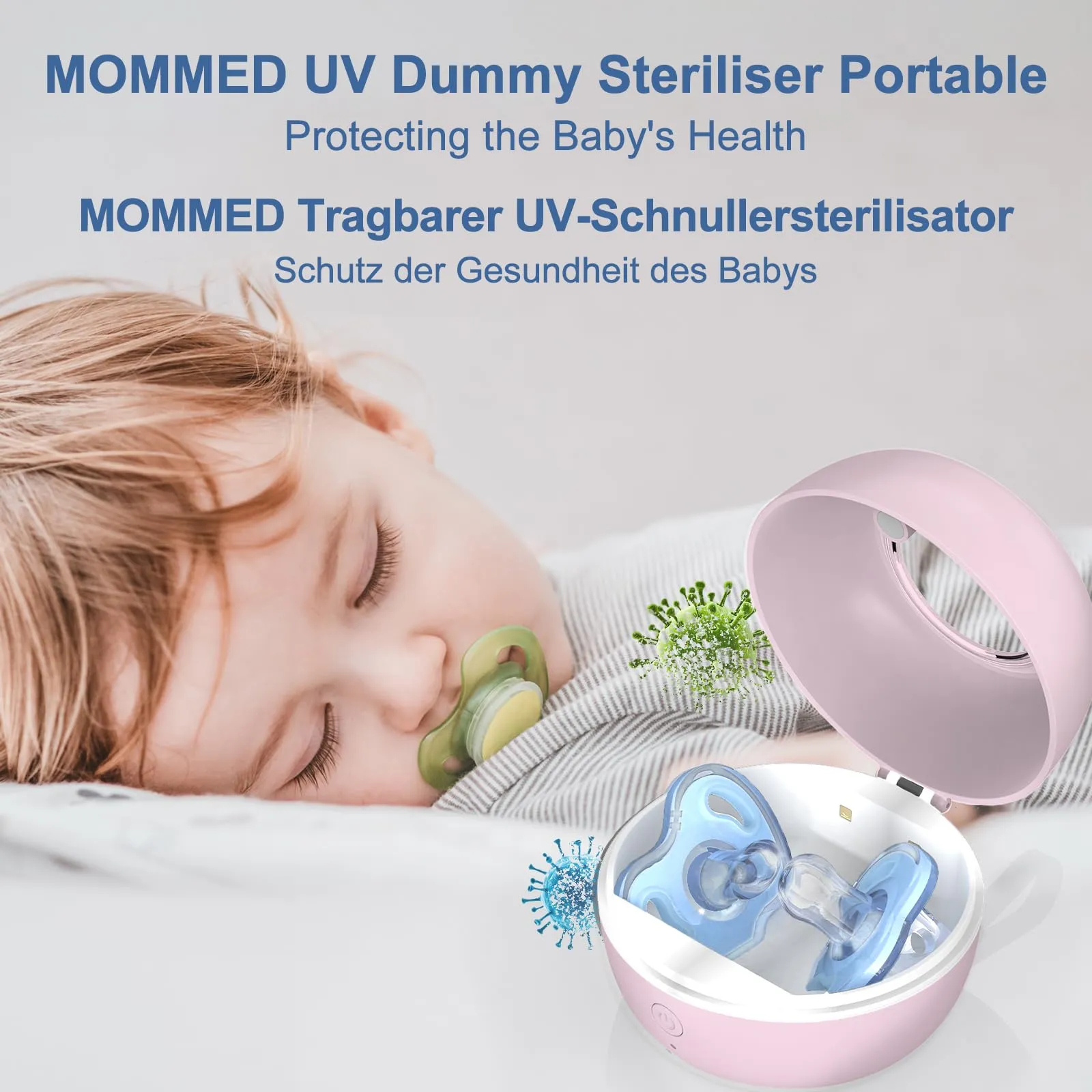 MOMMED Sterilizzatore UV Portatile per Succhietti, Rosa - immagine 6