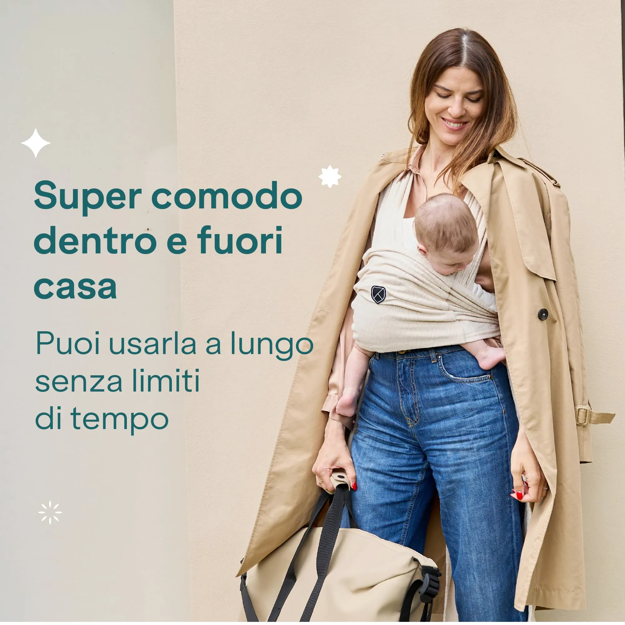 Koala Babycare Fascia Porta Bebe Neonato Regolabile fino a 9kg - Antracite - immagine 9