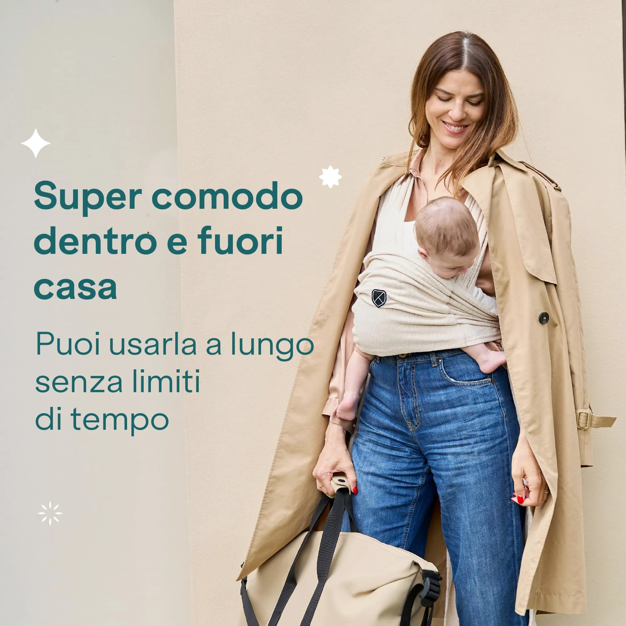Koala Babycare Fascia Porta Bebe Neonato Regolabile Unisex, Fino a 9kg, Antracite - immagine 9