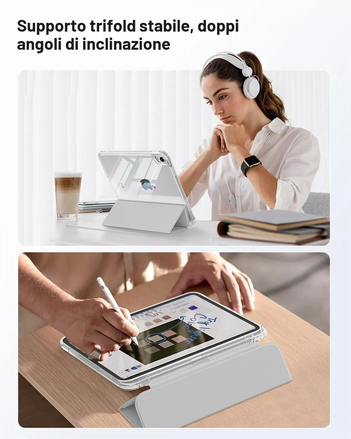 MoKo Custodia per iPad 11ª Gen 11" e iPad 10ª Gen 10.9", Argento - immagine 5