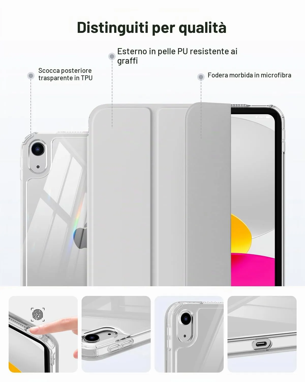 MoKo Custodia per iPad 11ª Gen 11" e iPad 10ª Gen 10.9", Argento - immagine 6