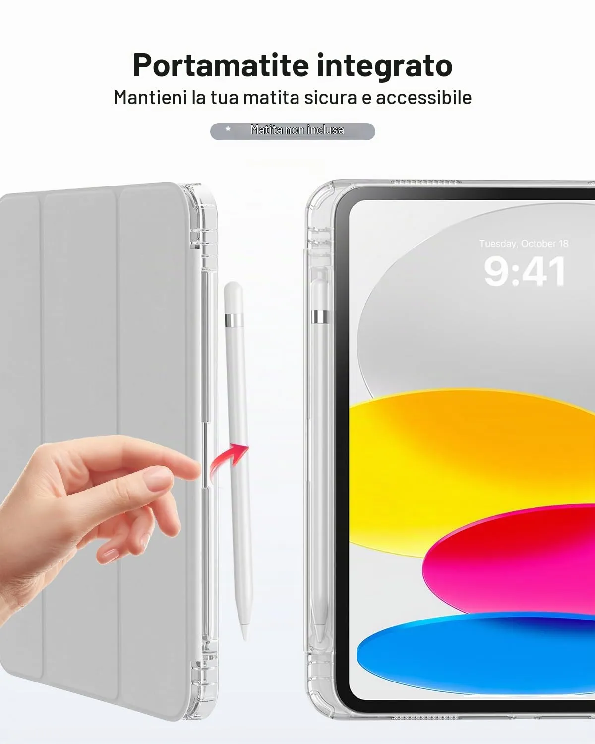 MoKo Custodia per iPad 11ª Gen 11" e iPad 10ª Gen 10.9", Argento - immagine 8