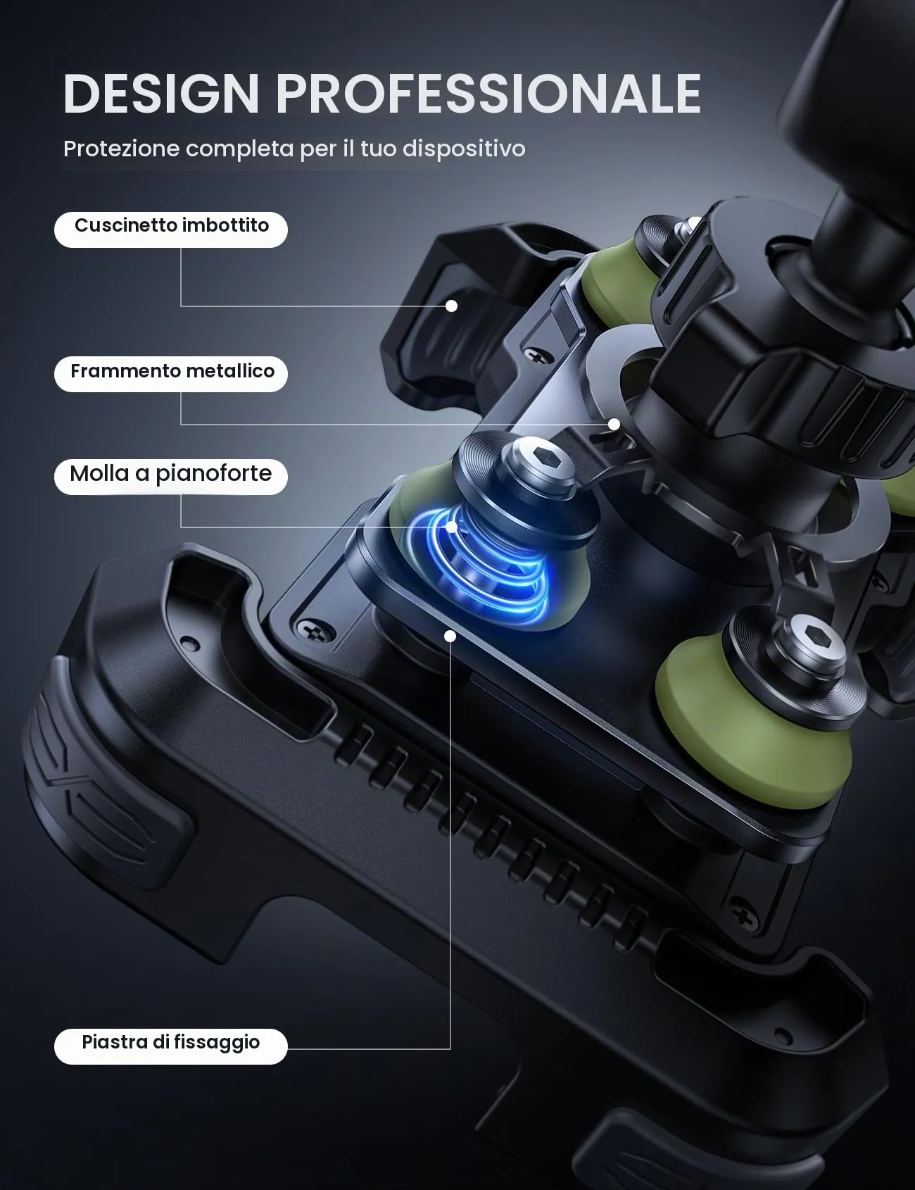 Lamicall Supporto Telefono Moto Antivibrazione Doppio Ammortizzatore - immagine 3
