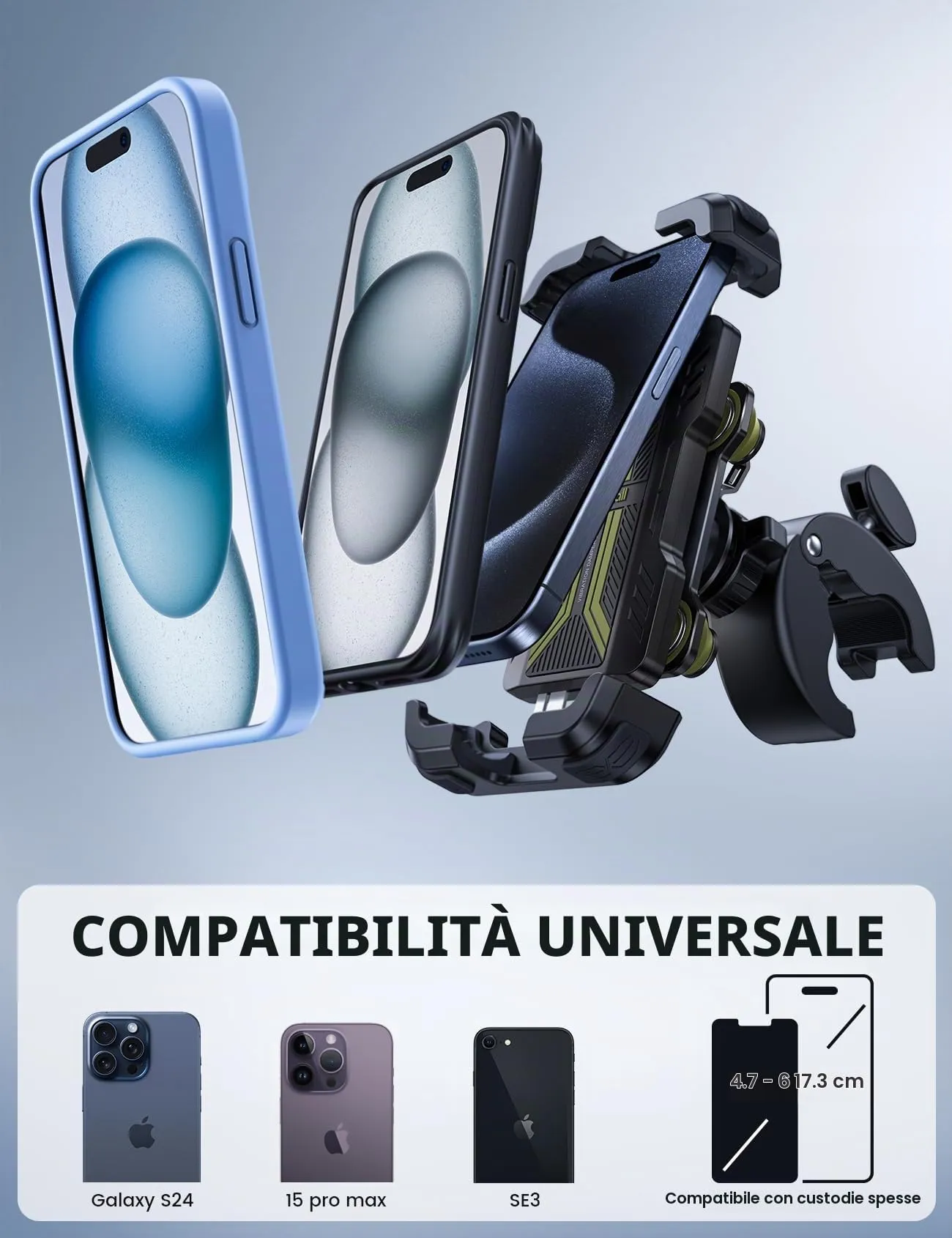 Lamicall Supporto Telefono Moto Antivibrazione Doppio Ammortizzatore - immagine 5