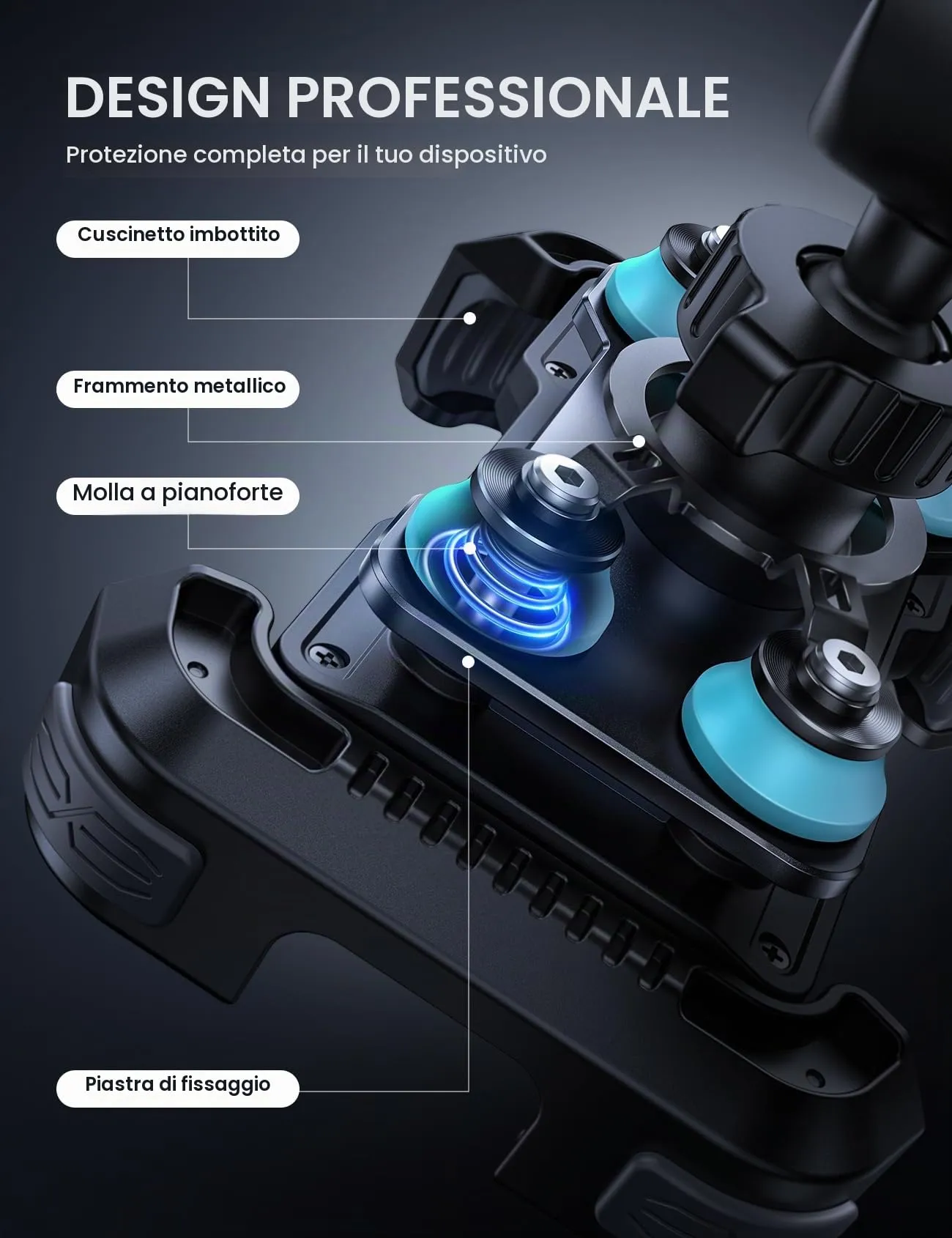 Lamicall Supporto Telefono Moto Antivibrazione con Doppio Ammortizzatore - immagine 3
