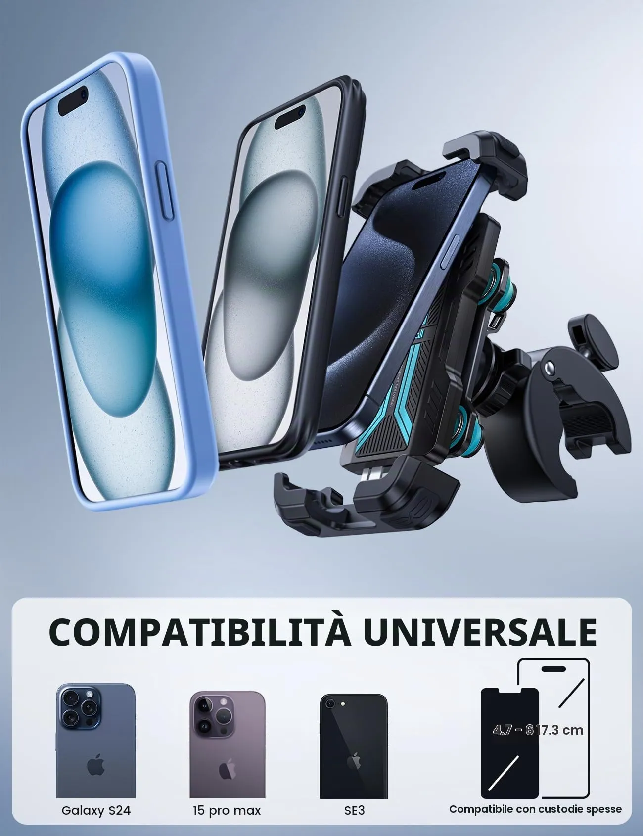 Lamicall Supporto Telefono Moto Antivibrazione con Doppio Ammortizzatore - immagine 5