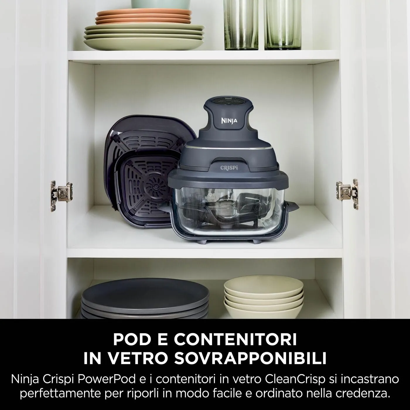 Ninja CRISPi Friggitrice ad Aria Portatile, 3,8L, Grigio - immagine 4