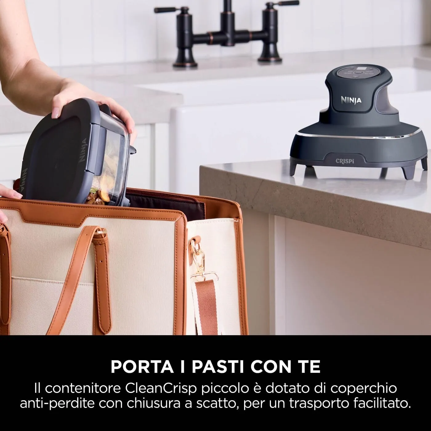 Ninja CRISPi Friggitrice ad Aria Portatile, 3,8L, Grigio - immagine 6