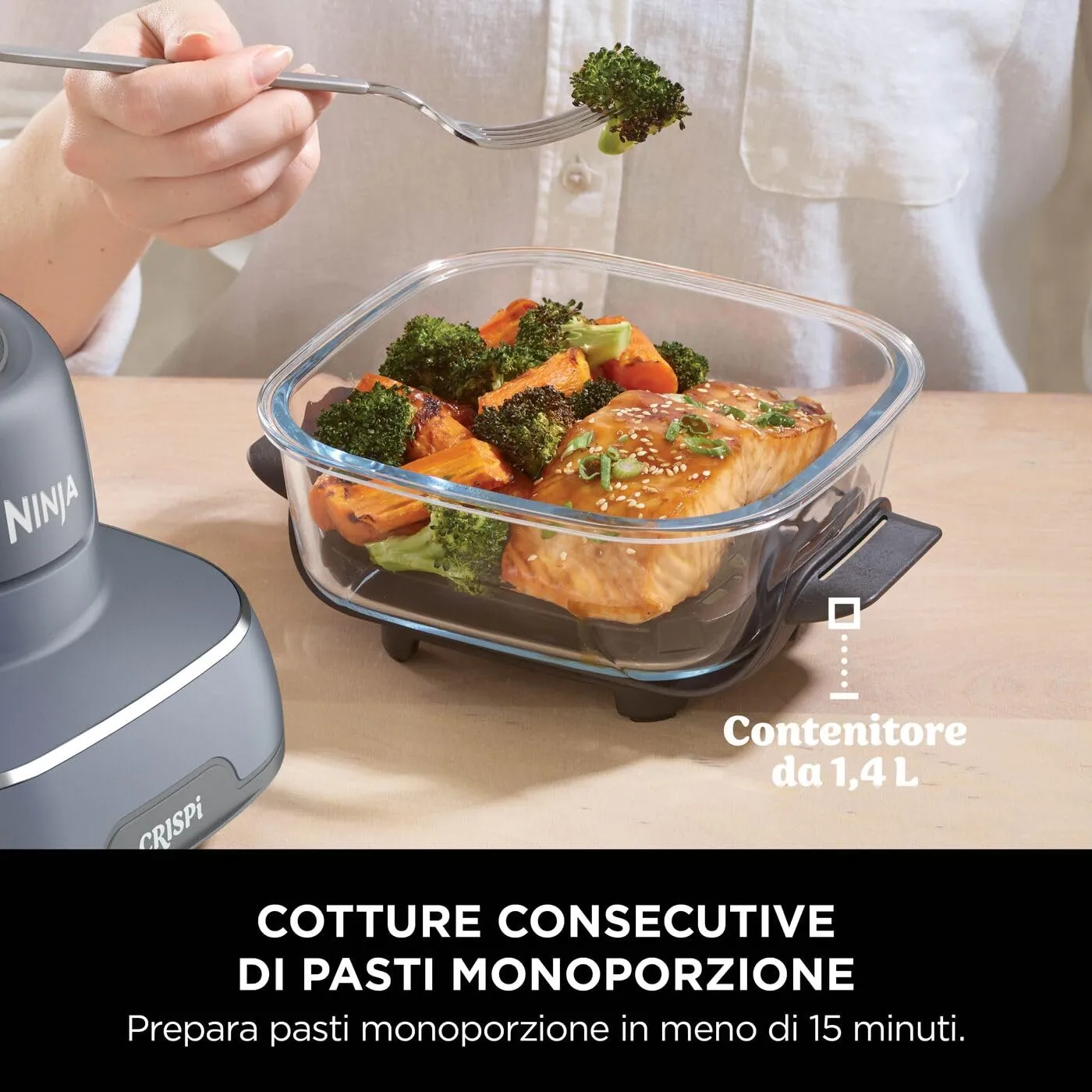 Ninja CRISPi Friggitrice ad Aria Portatile, 3,8L, Grigio - immagine 14