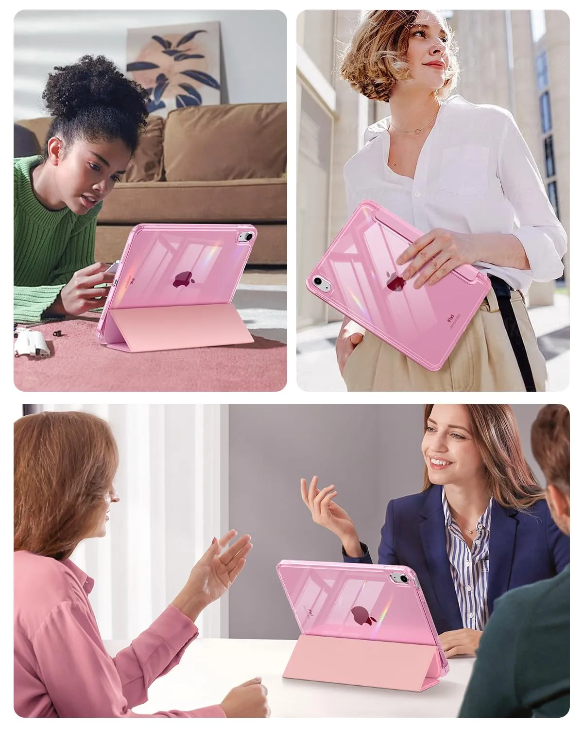 MoKo Cover for iPad 11th Gen 11" (A16) and iPad 10th Gen 10.9", Fiore Rosa - immagine 9