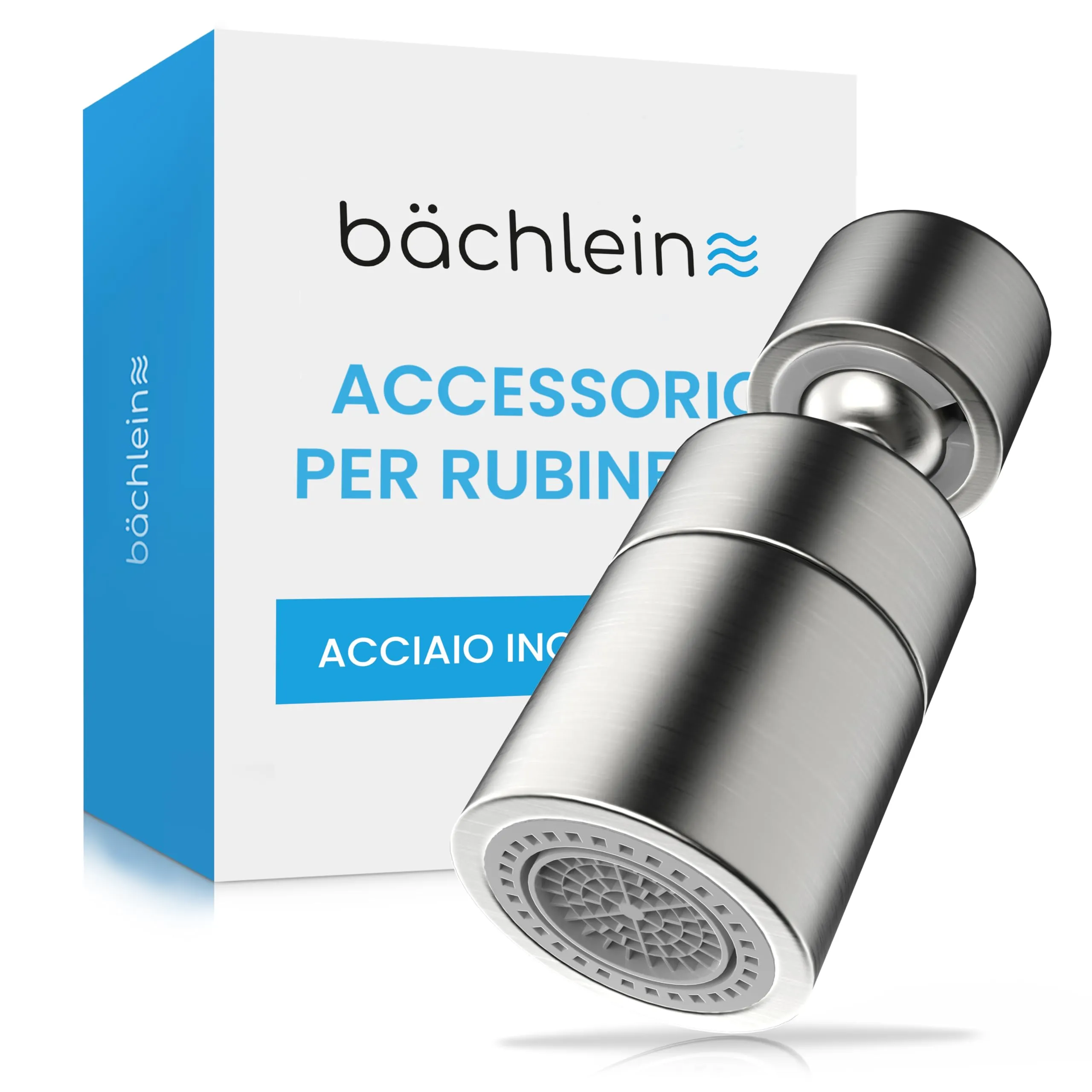 Bächlein Raccordo universale per rubinetto in acciaio inox spazzolato con due tipi di getto e aeratore girevole per rubinetti da cucina - immagine 1