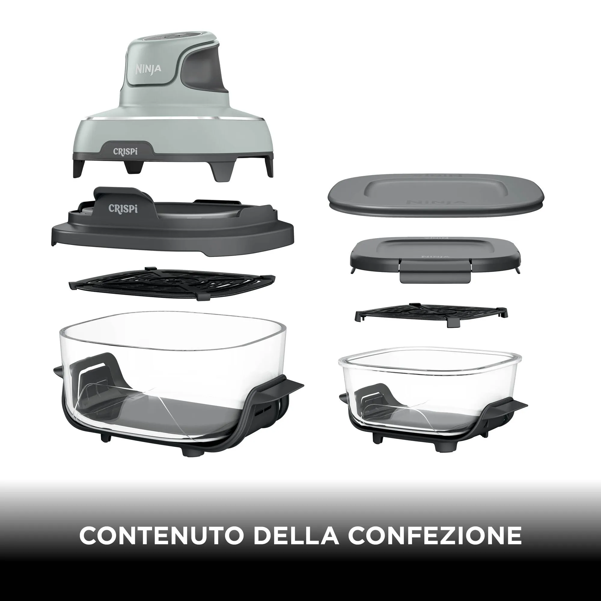 Ninja CRISPi Friggitrice ad Aria Portatile 4 in 1, 3,8L, Verde - immagine 3