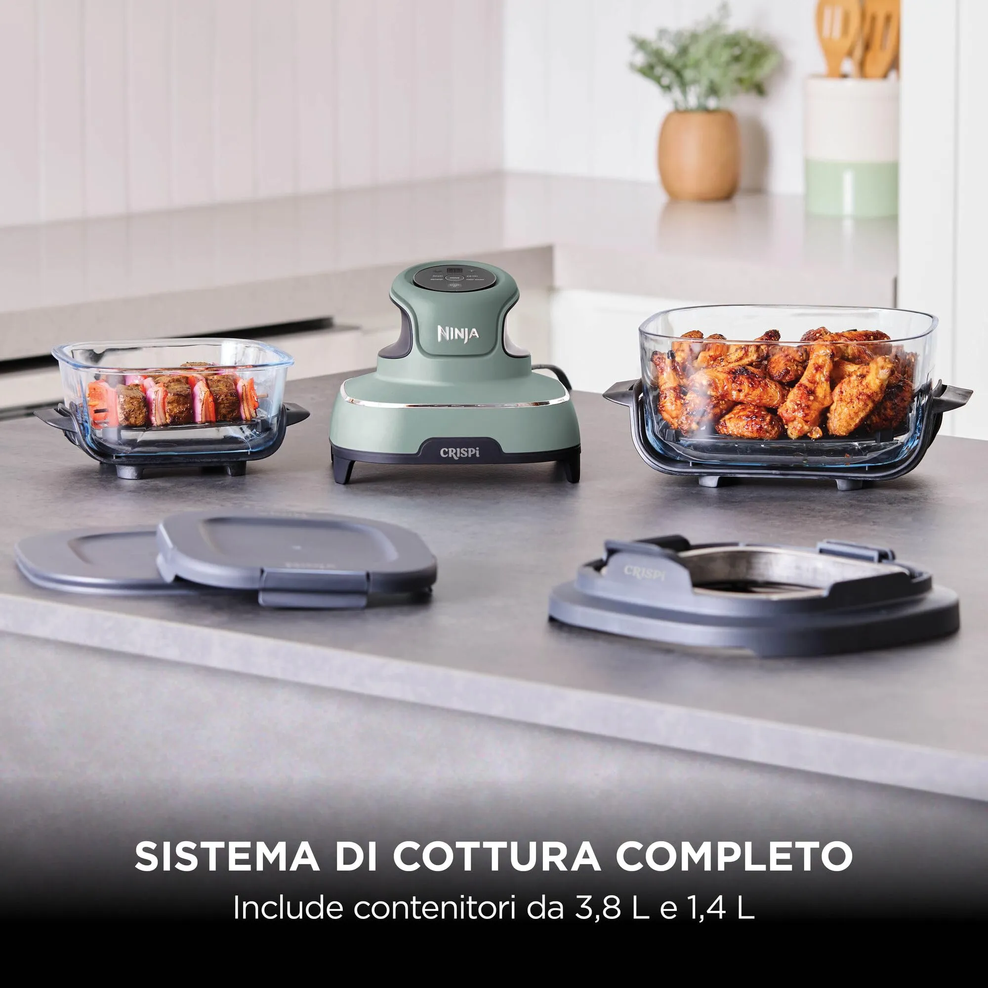 Ninja CRISPi Friggitrice ad Aria Portatile 4 in 1, 3,8L, Verde - immagine 4