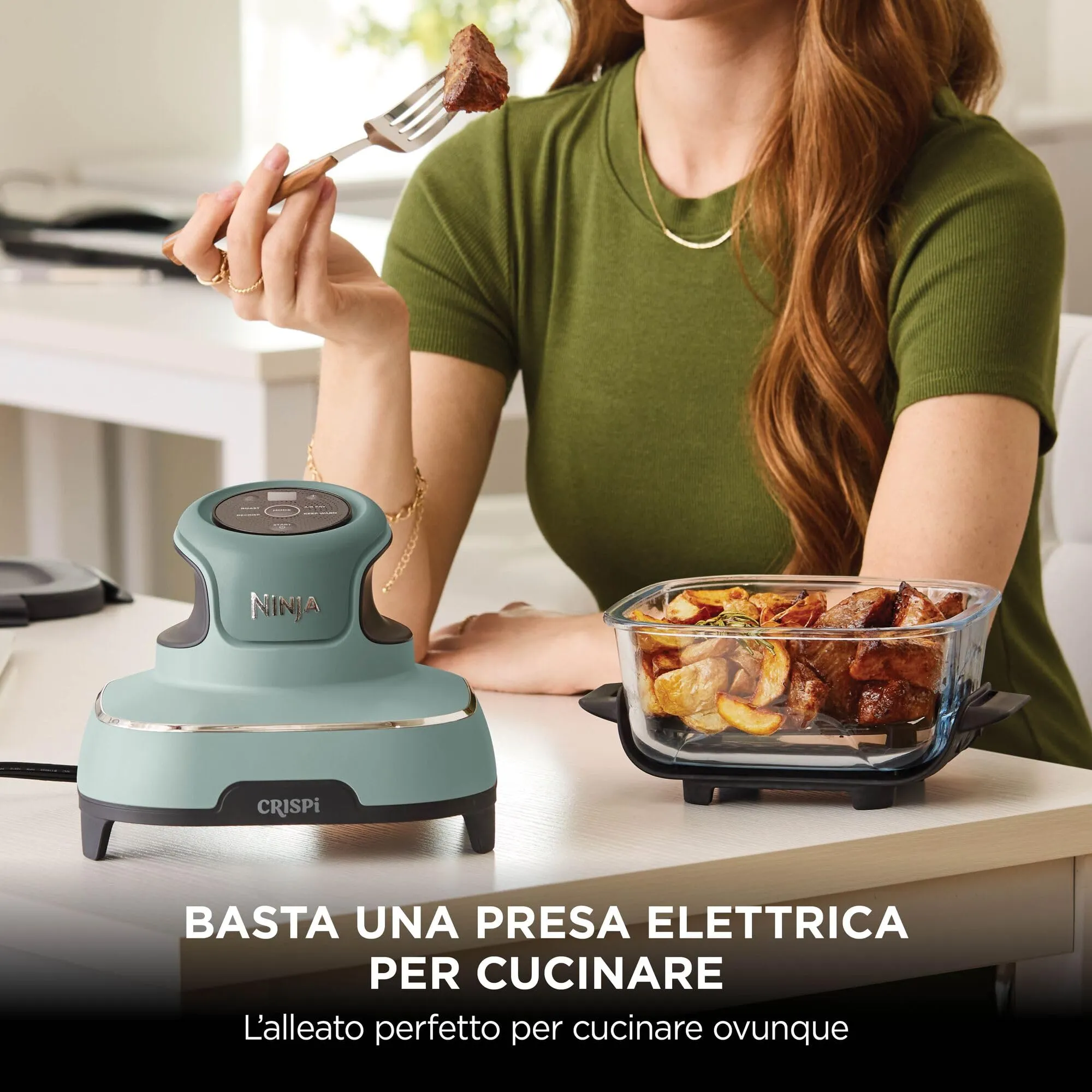 Ninja CRISPi Friggitrice ad Aria Portatile 4 in 1, 3,8L, Verde - immagine 13